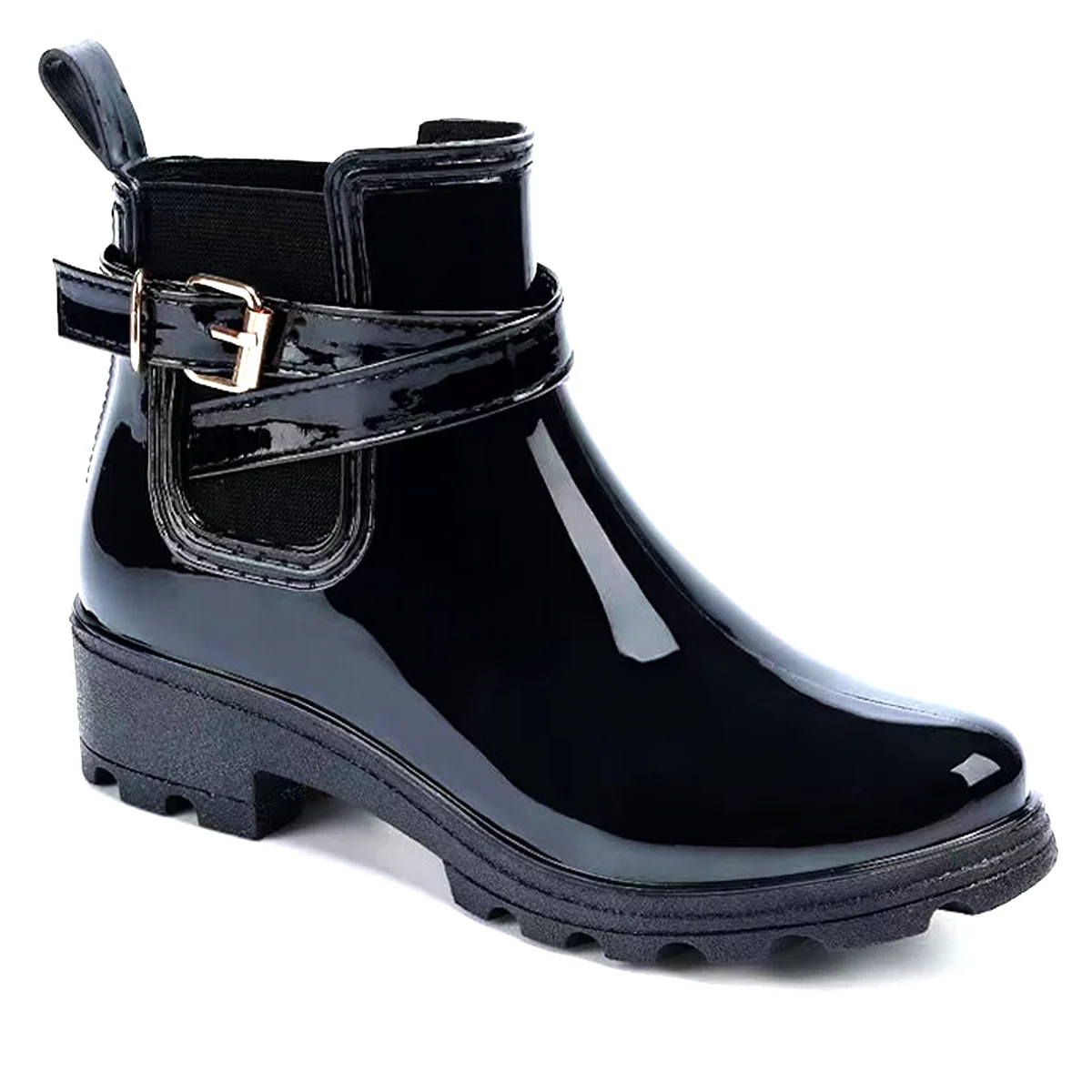 Alana Buckled Strap Gumboot Rain Waterproof Boots - Image 3