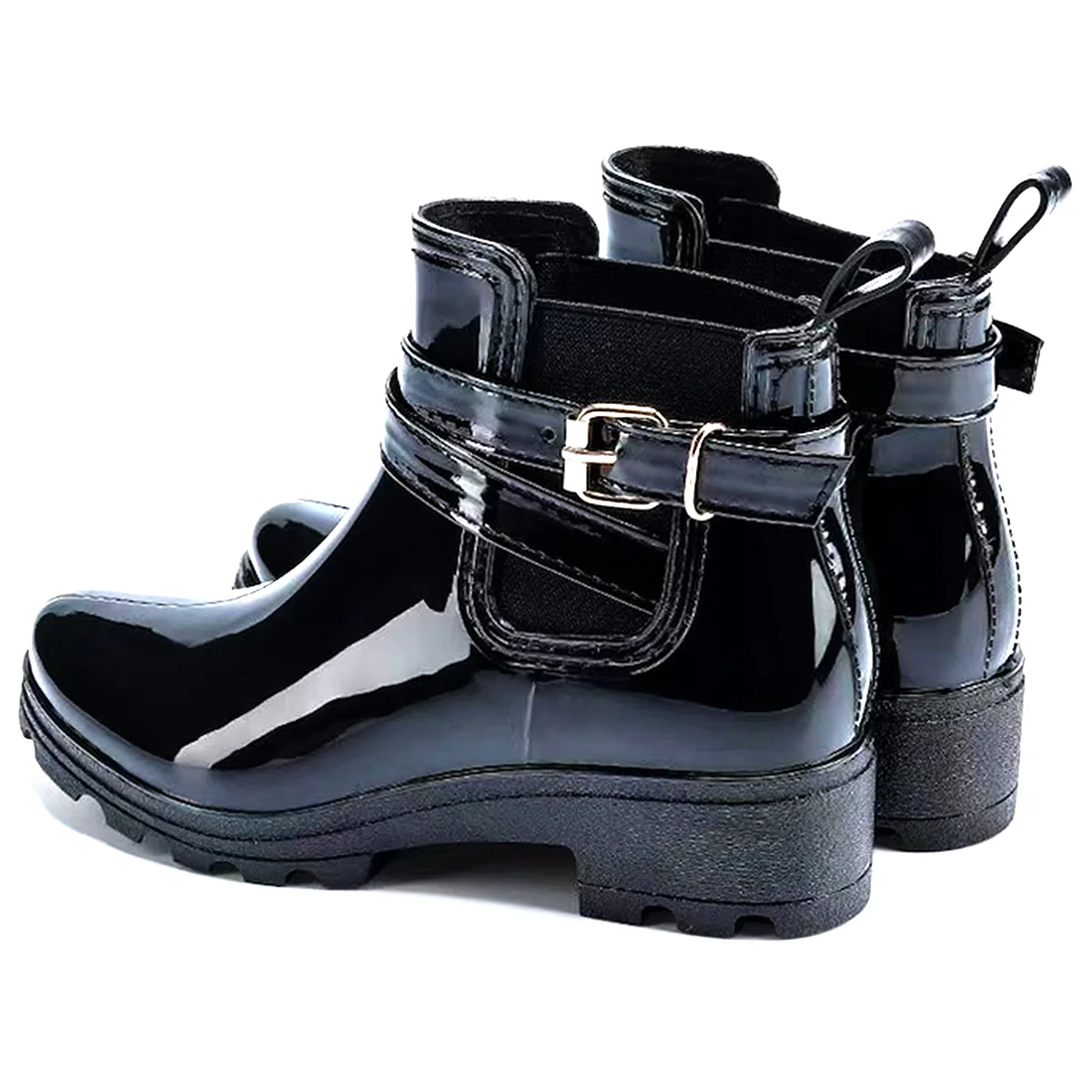 Alana Buckled Strap Gumboot Rain Waterproof Boots - Image 5
