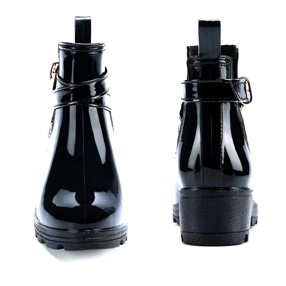 Alana Buckled Strap Gumboot Rain Waterproof Boots - Image 6
