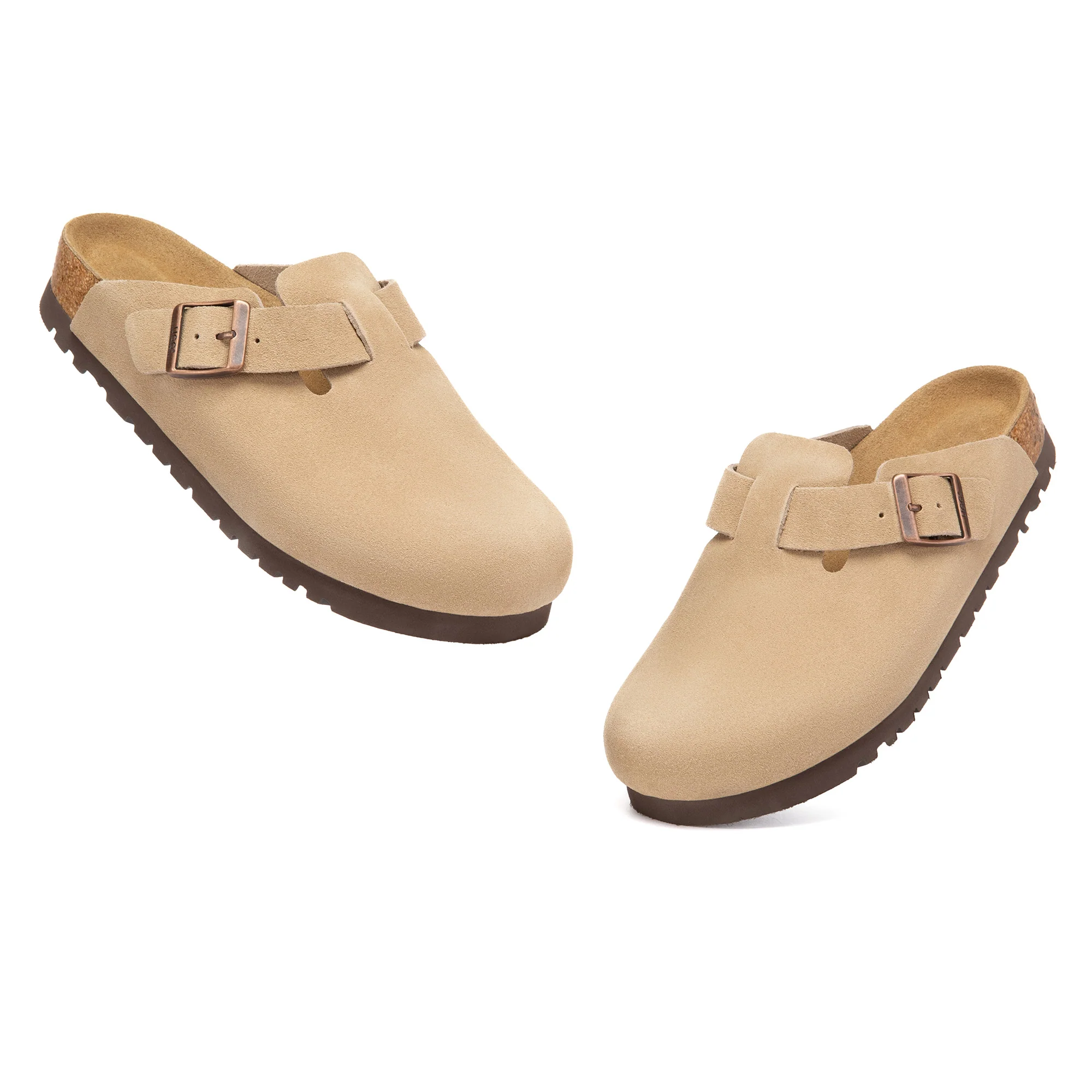 Birkie Suede Buckle Clogs - Image 14