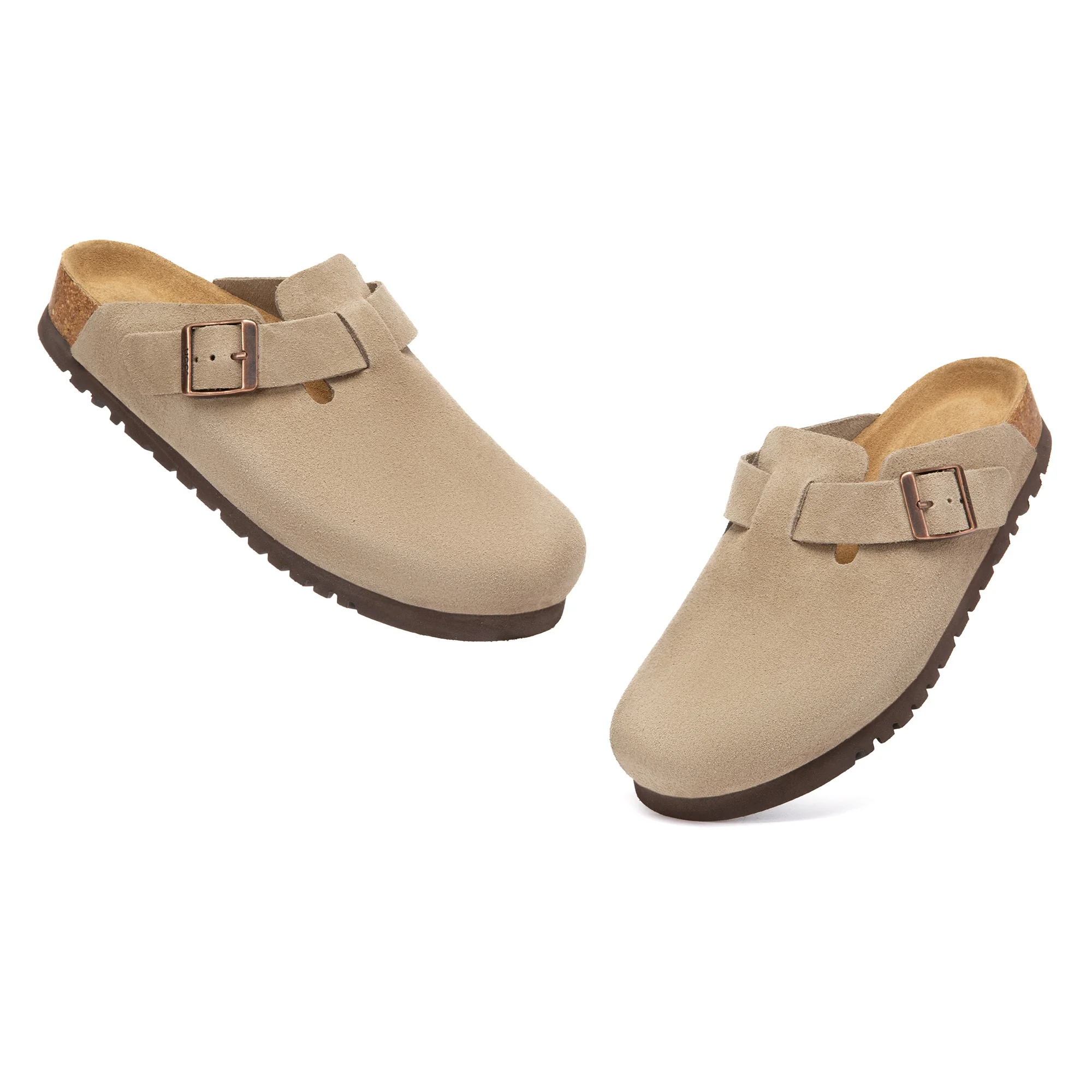 Birkie Suede Buckle Clogs - Image 19