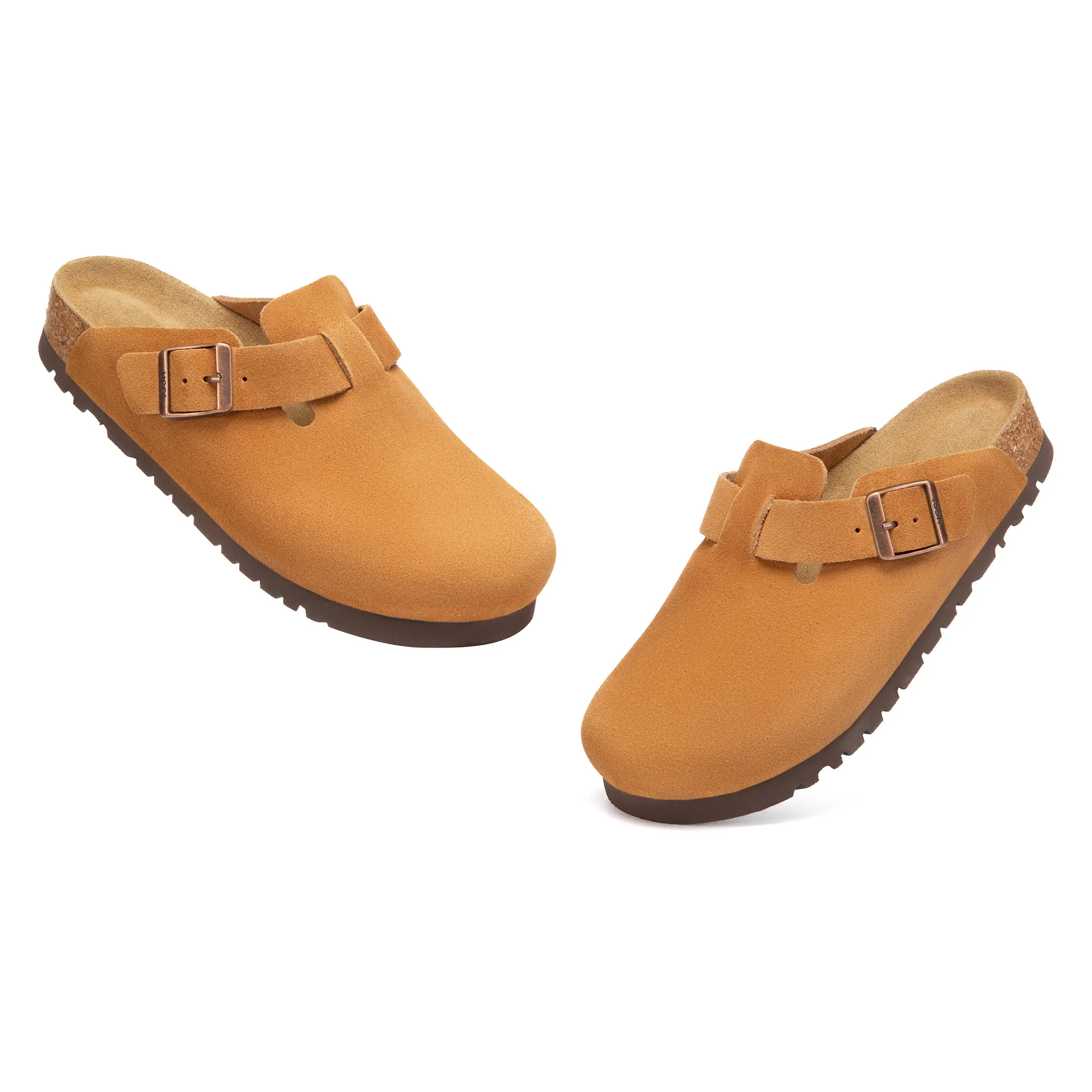 Birkie Suede Buckle Clogs - Image 4