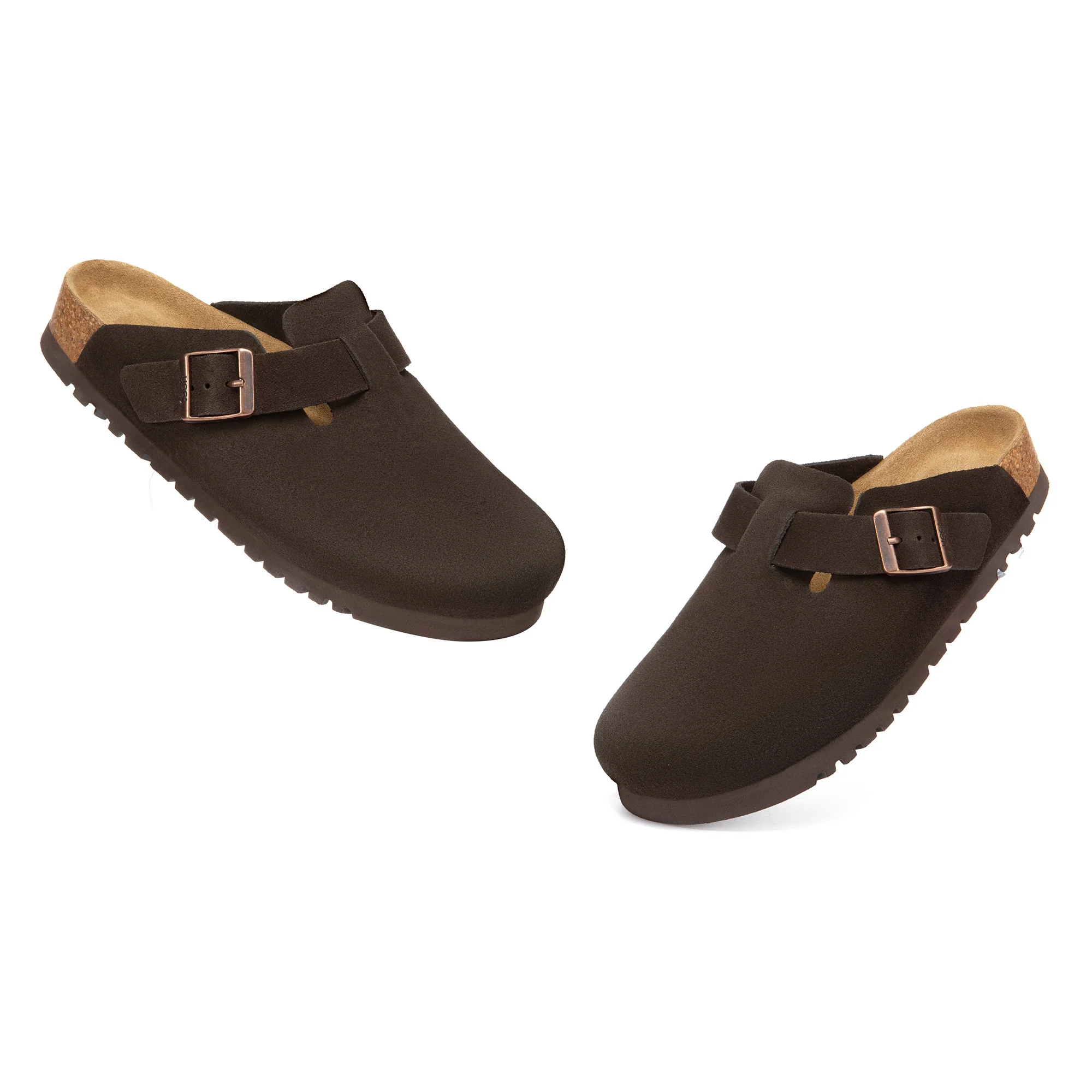 Birkie Suede Buckle Clogs - Image 9