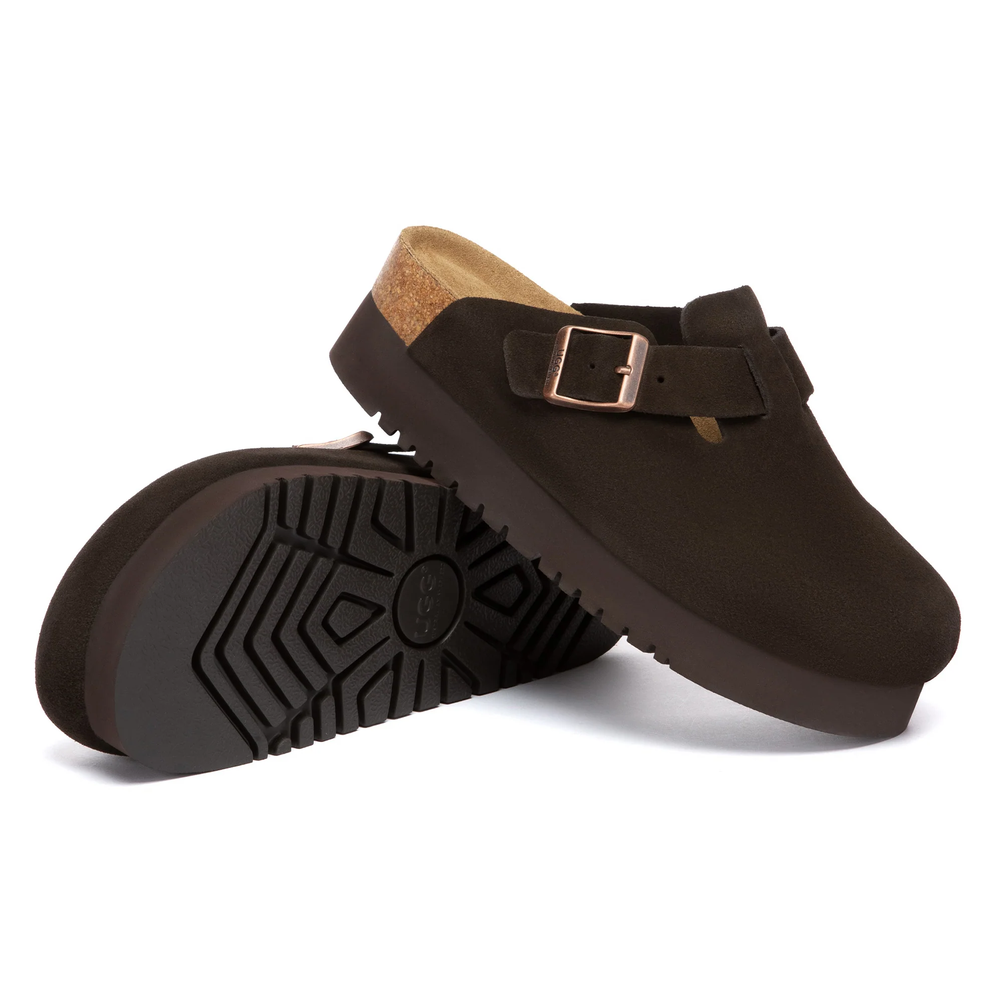 Birkie Suede Buckle Platform Clogs - Image 10