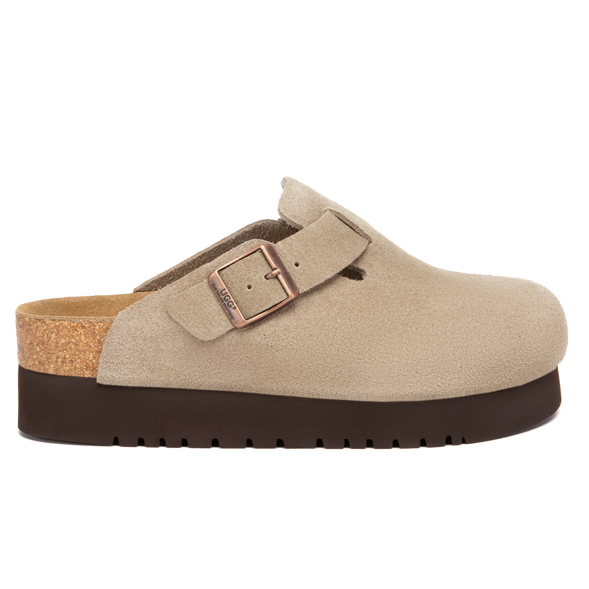Birkie Suede Buckle Platform Clogs - Image 11