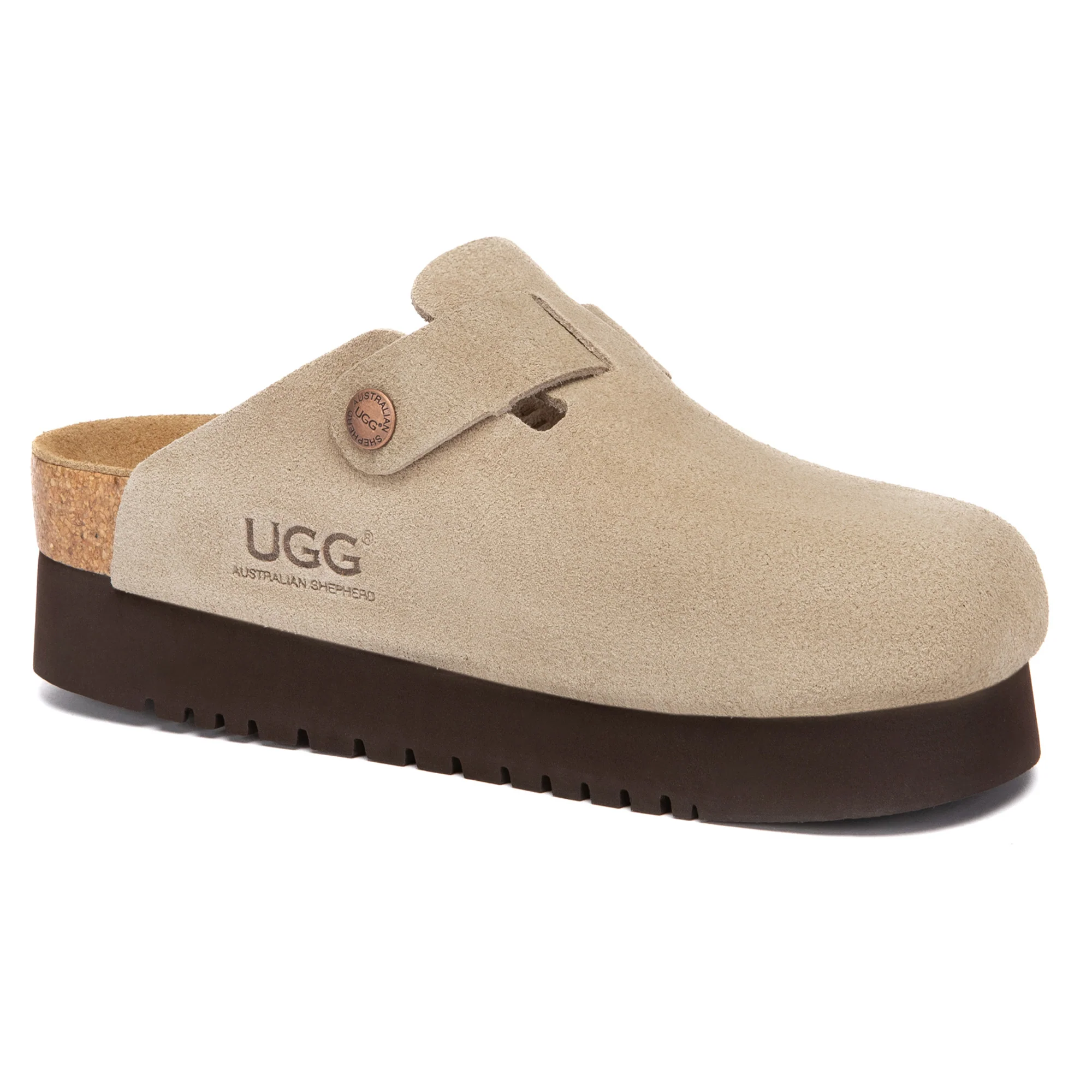 Birkie Suede Buckle Platform Clogs - Image 12
