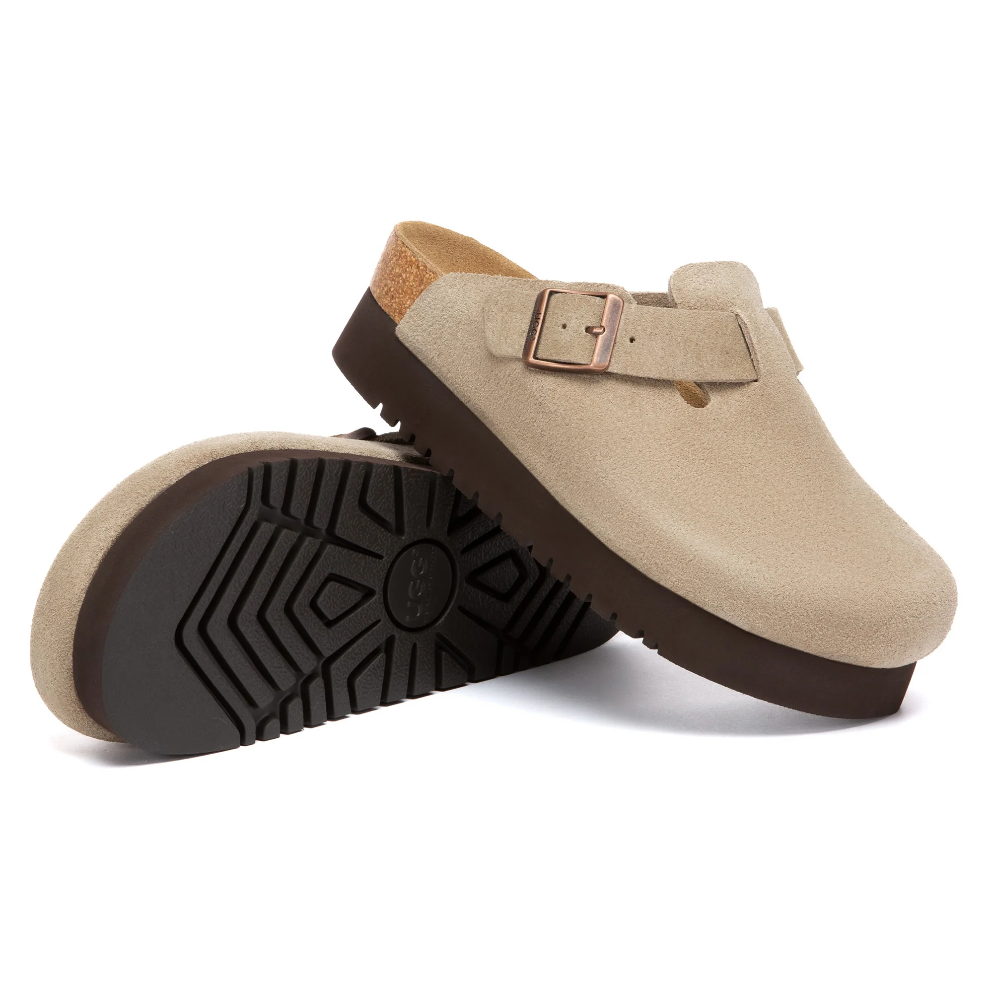 Birkie Suede Buckle Platform Clogs - Image 15