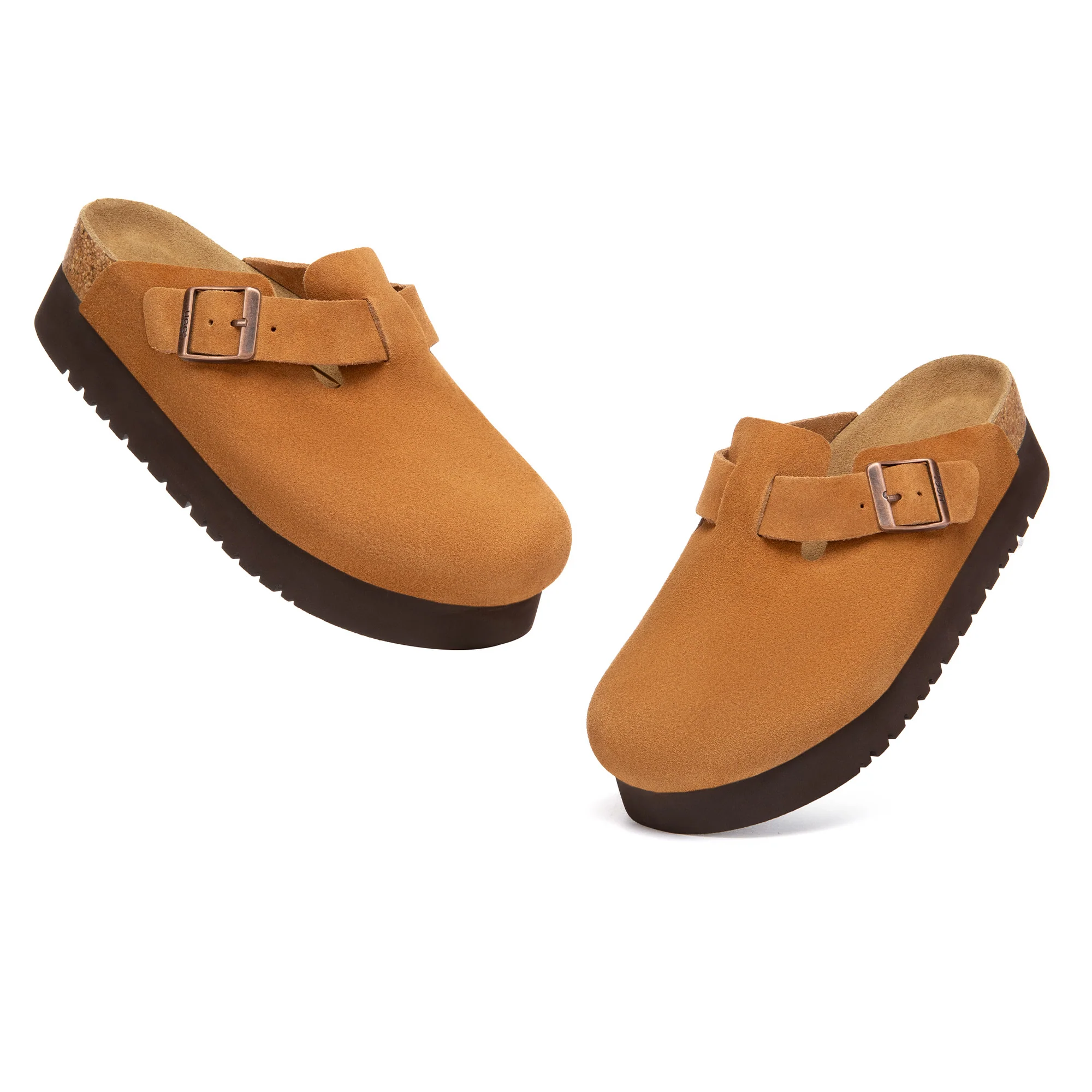 Birkie Suede Buckle Platform Clogs - Image 4