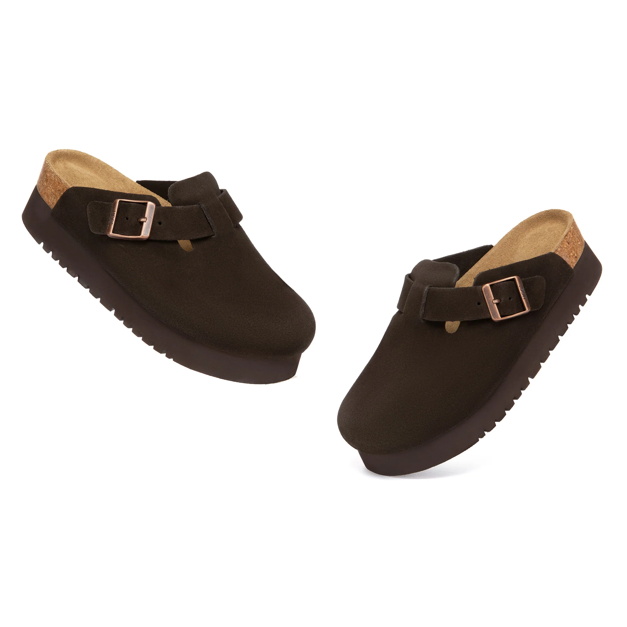 Birkie Suede Buckle Platform Clogs - Image 9