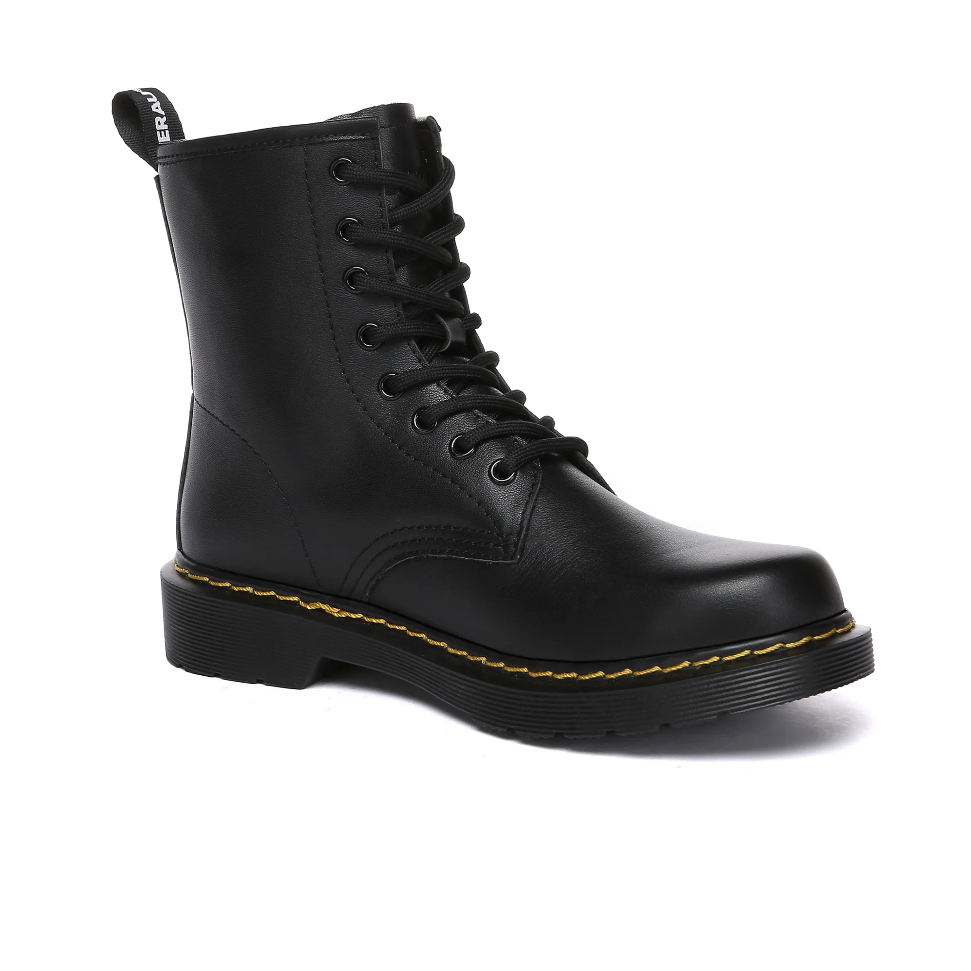 Black Docs Leather Chunky Boots - Image 3