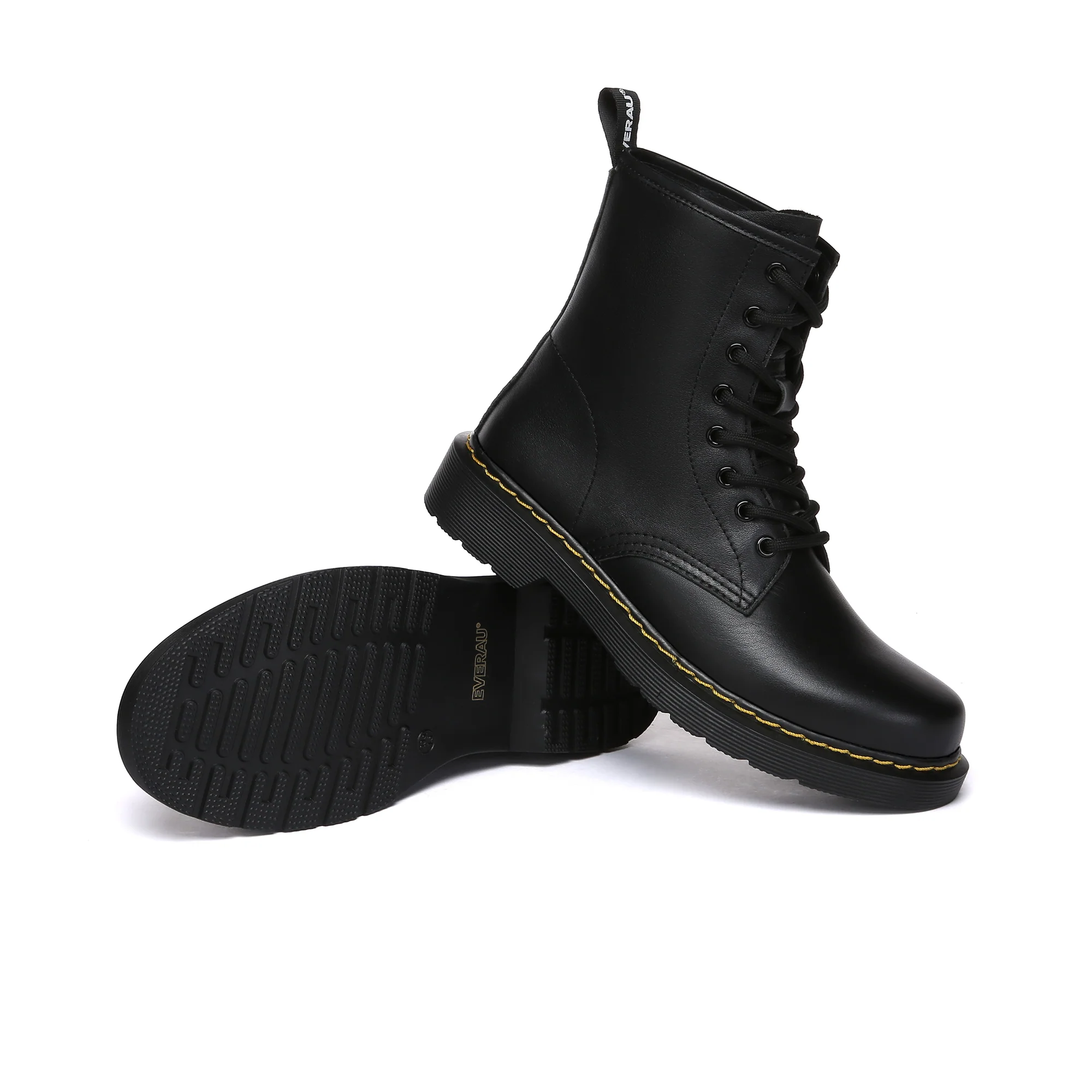 Black Docs Leather Chunky Boots - Image 5