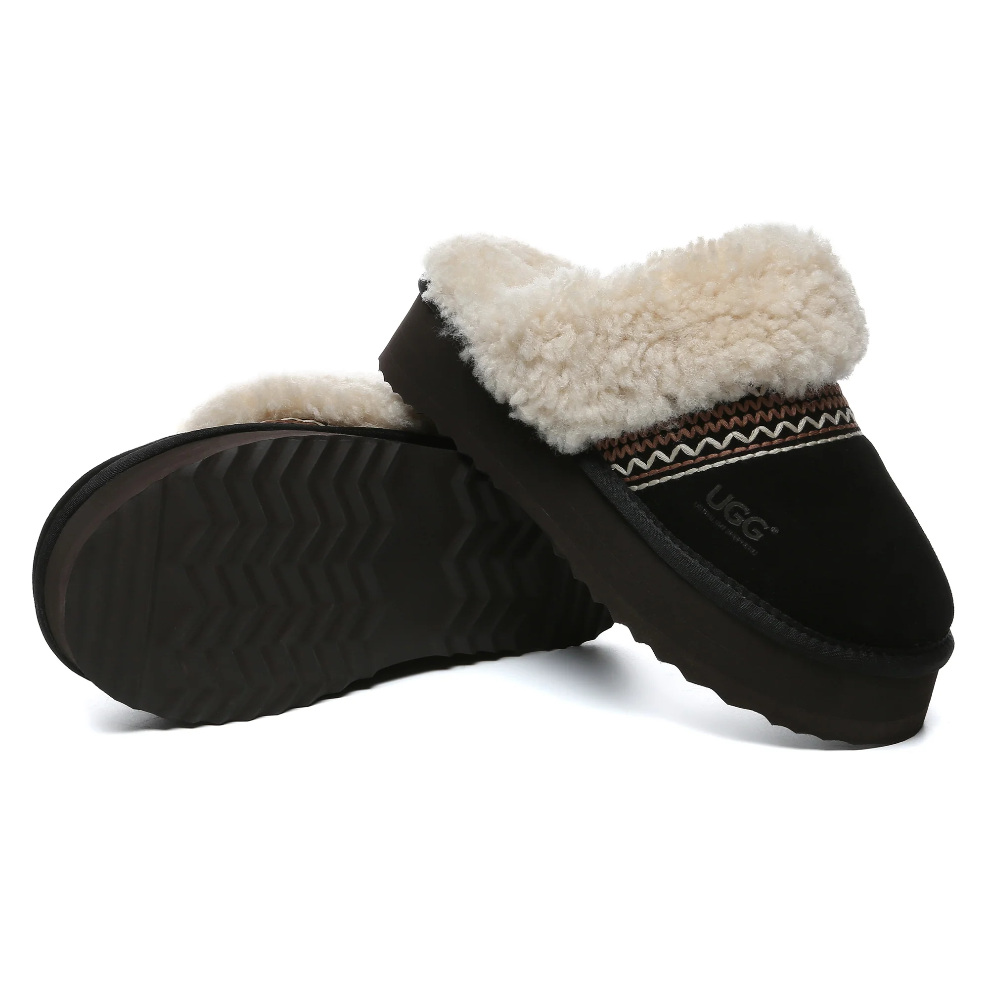 Bohemian Knitted UGG Platform Slippers - Image 10