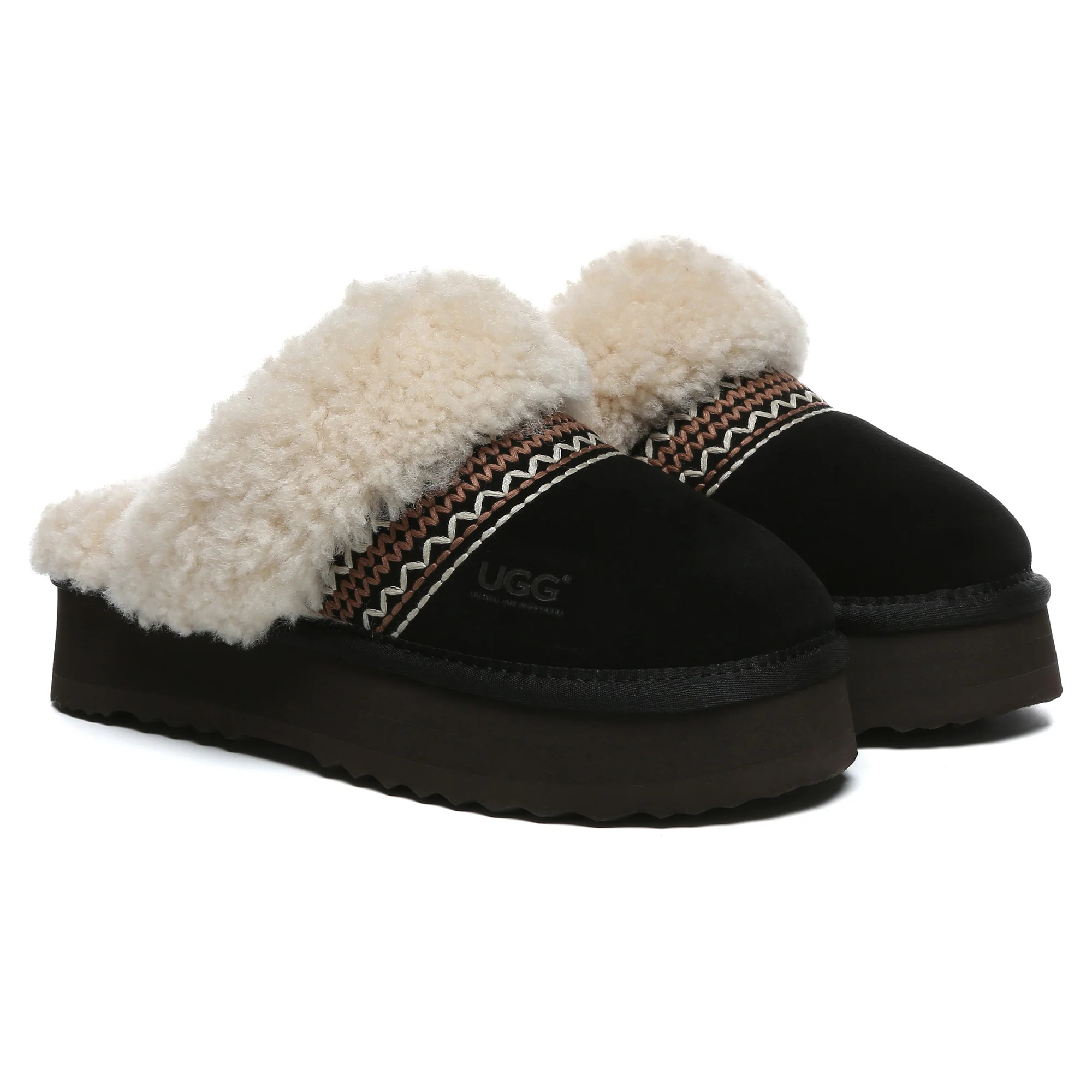 Bohemian Knitted UGG Platform Slippers - Image 9