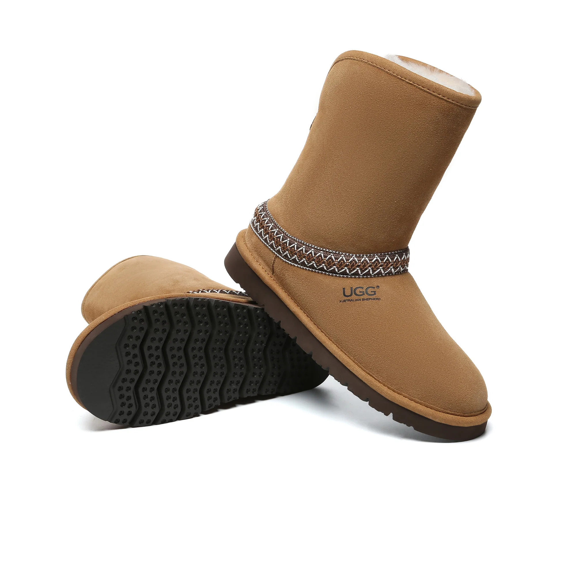 Bohemian Knitted UGG Short Classic Boots - Image 5