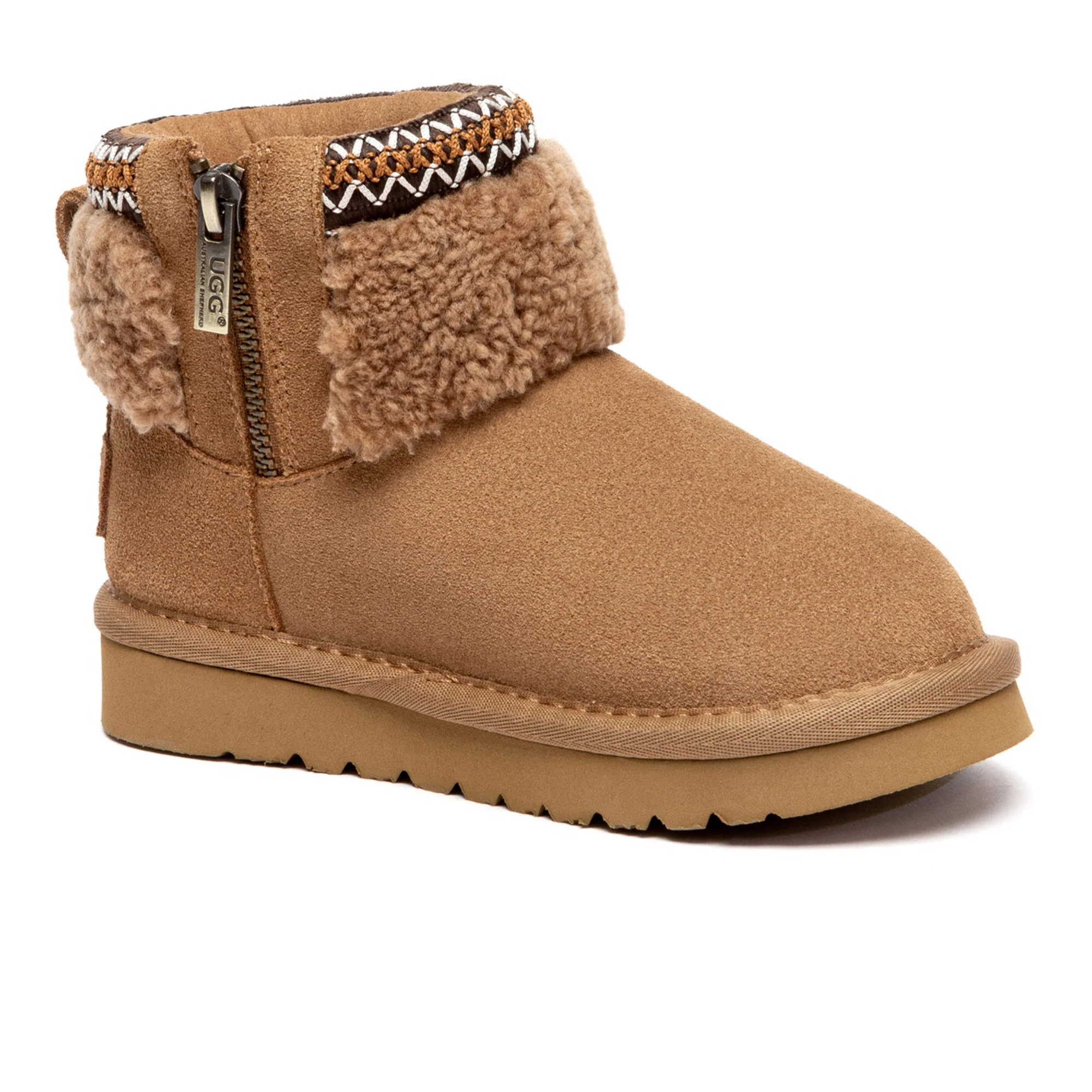 Brunel Furry Collar Kids UGG Boots - Image 3