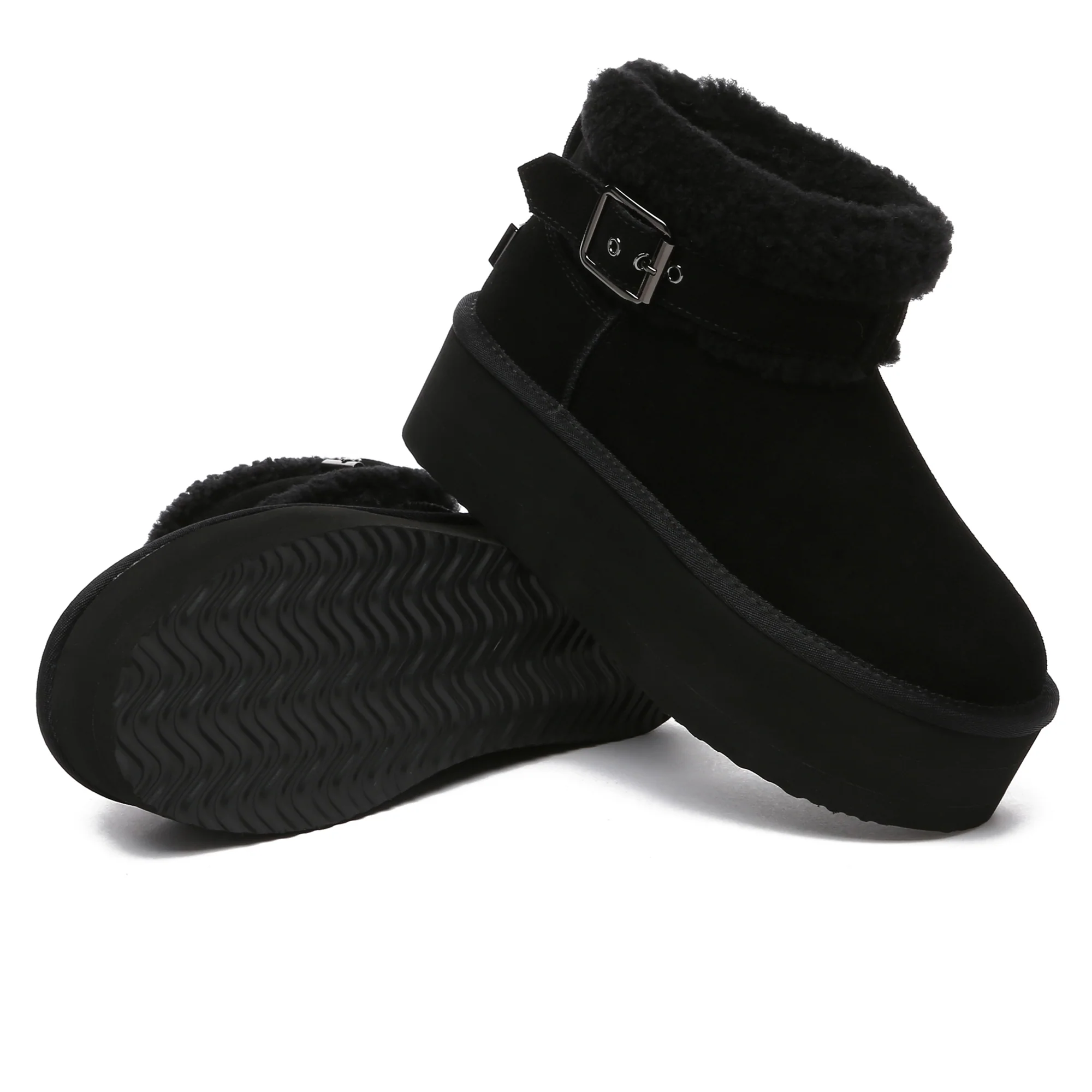 Buckle Strap Platform UGG Boots - Image 10