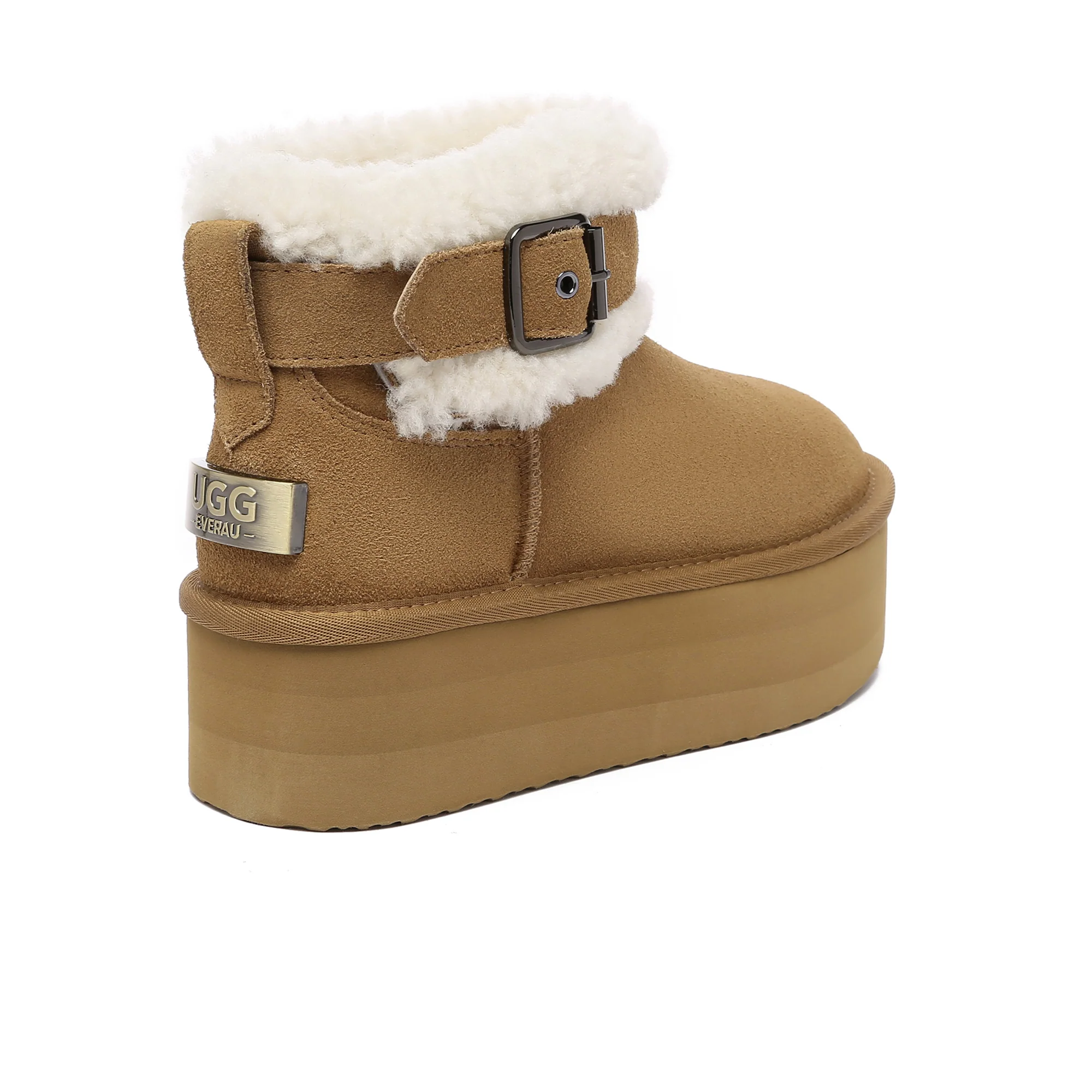 Buckle Strap Platform UGG Boots - Image 2