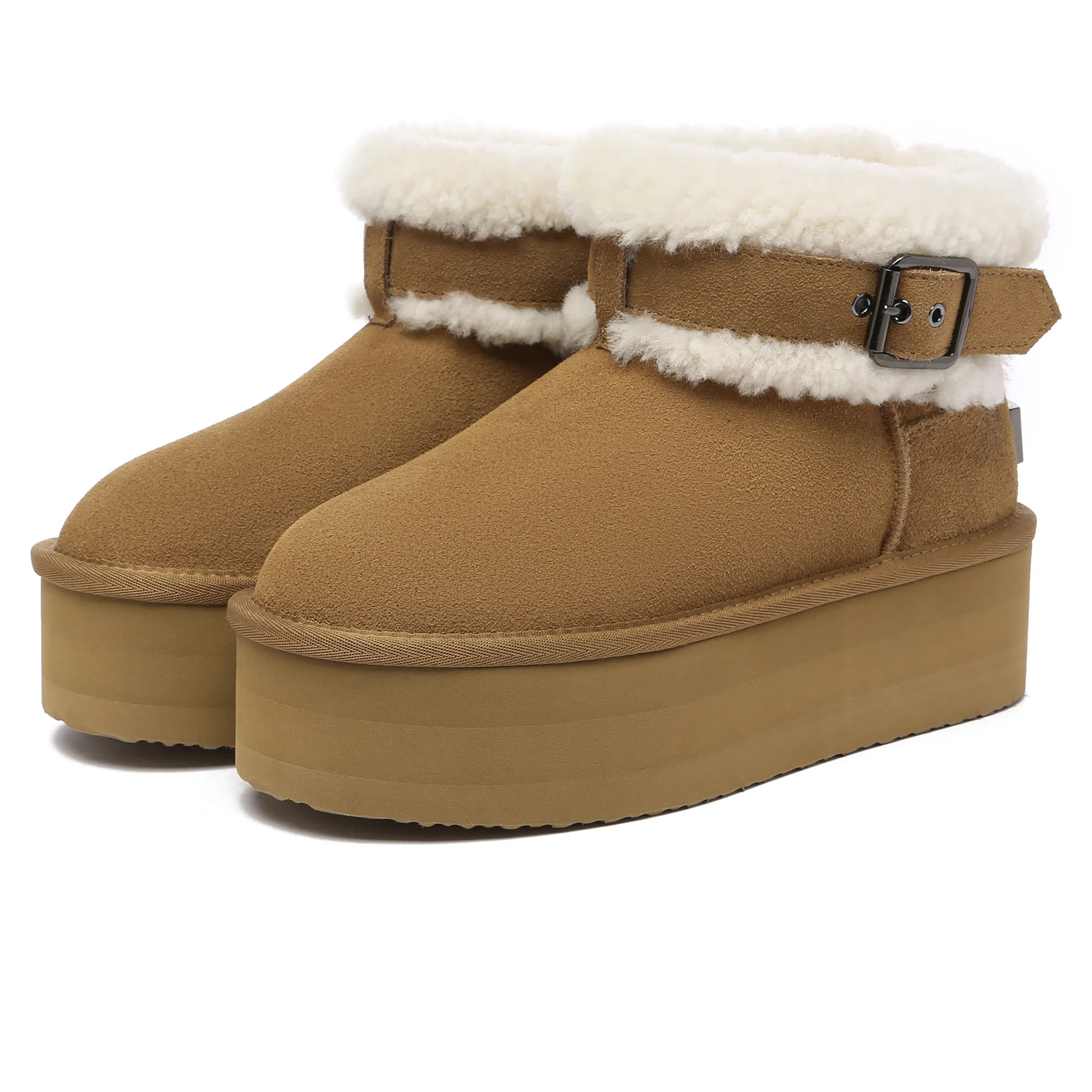 Buckle Strap Platform UGG Boots - Image 4
