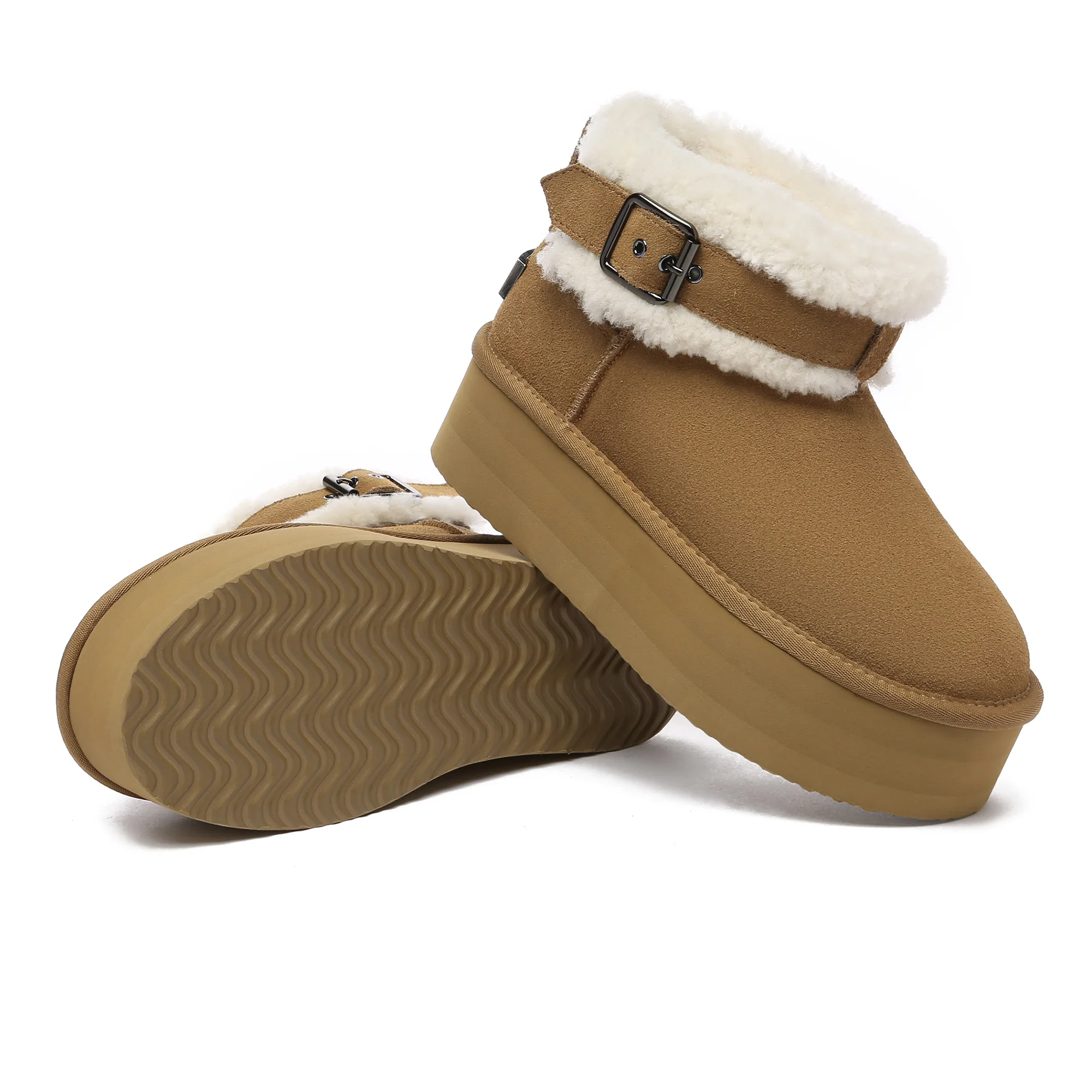 Buckle Strap Platform UGG Boots - Image 5