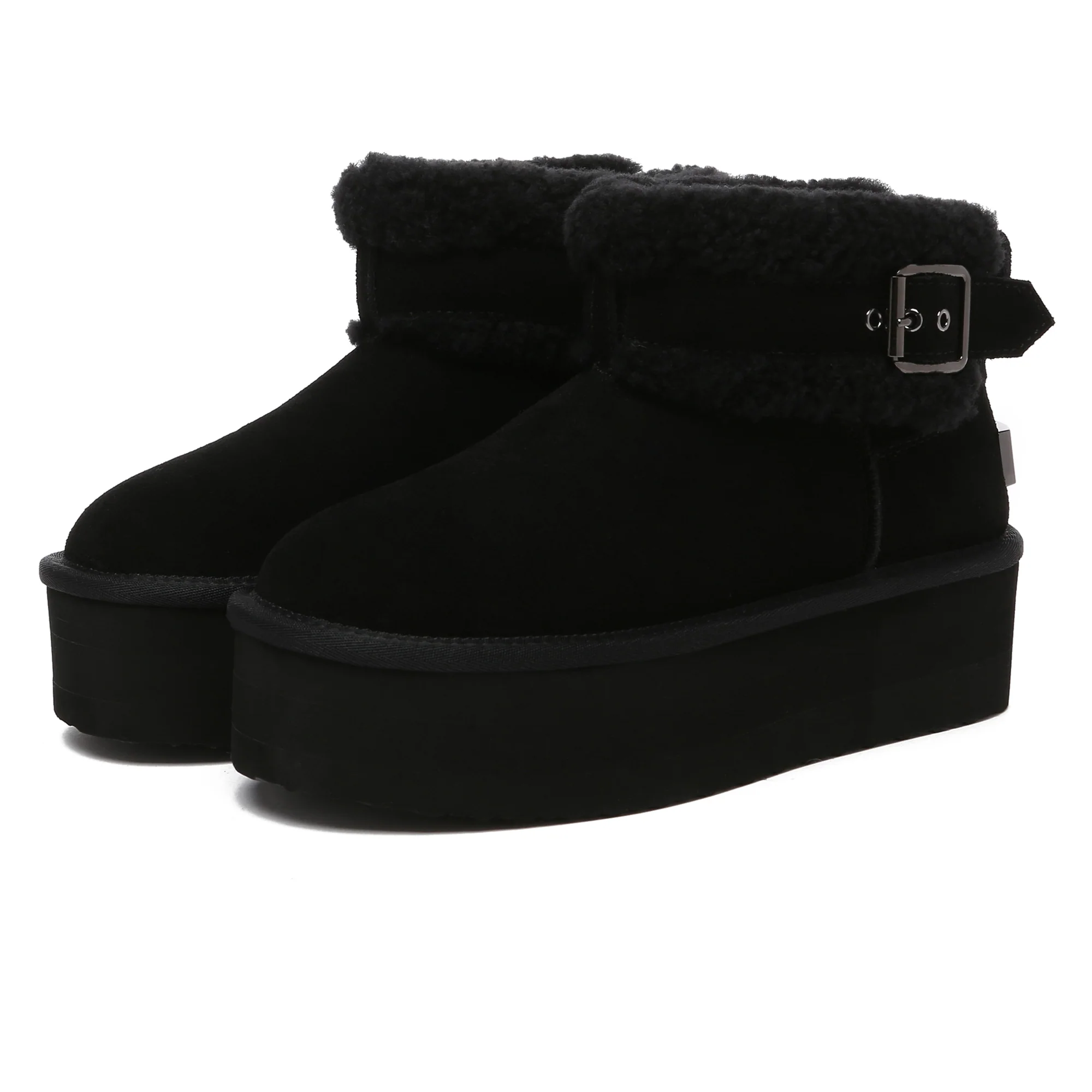 Buckle Strap Platform UGG Boots - Image 9