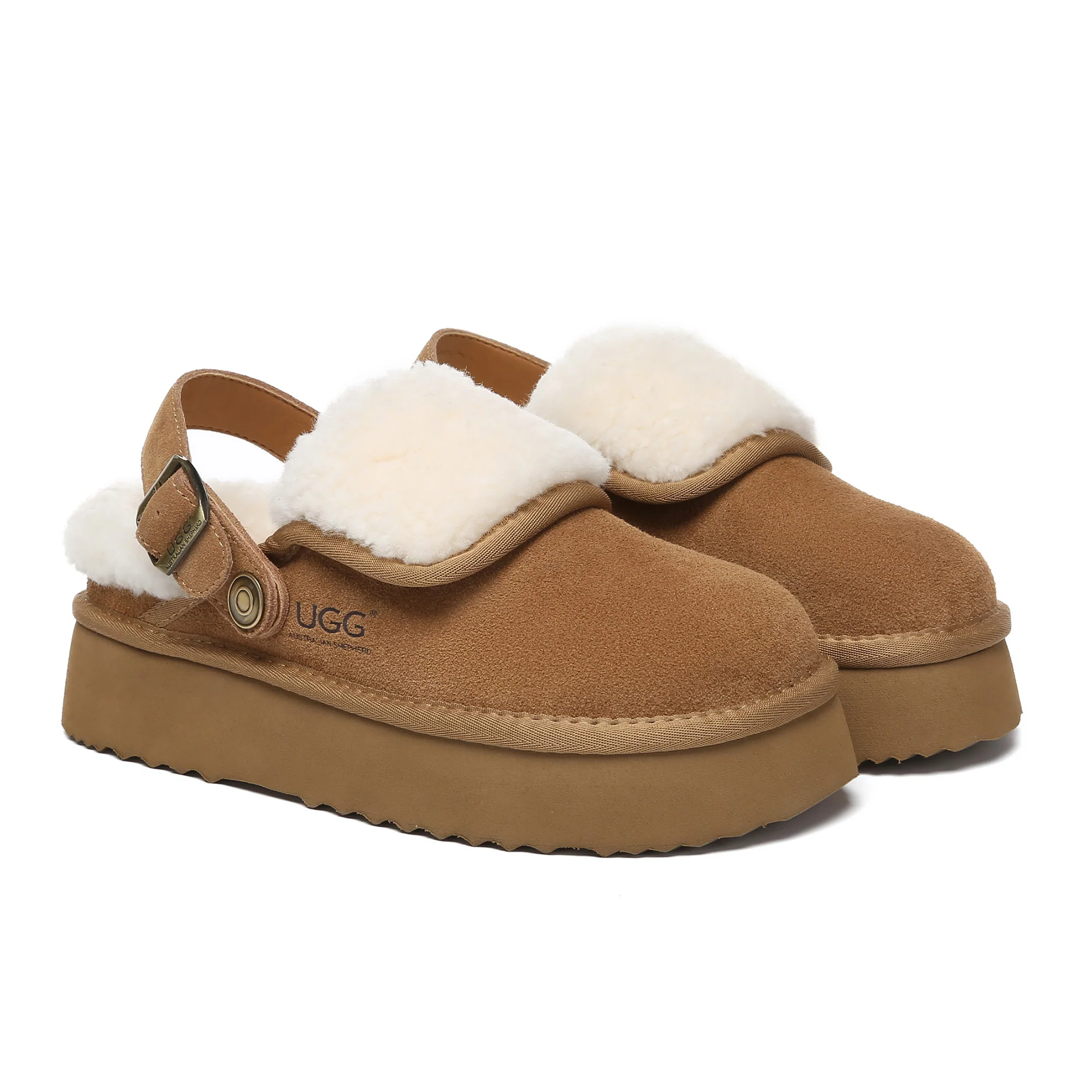 Buckle Strap UGG Platform Slippers Tenley - Image 5