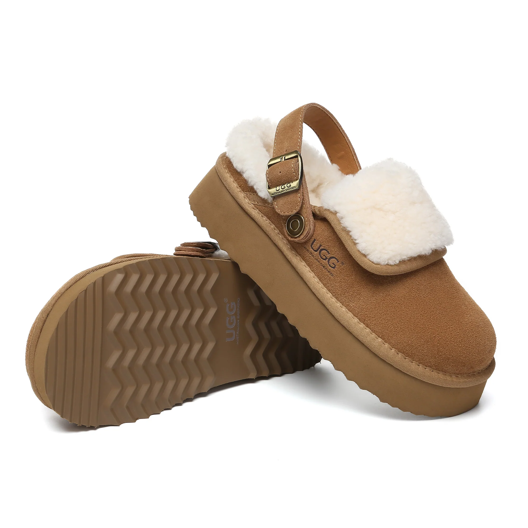 Buckle Strap UGG Platform Slippers Tenley - Image 7