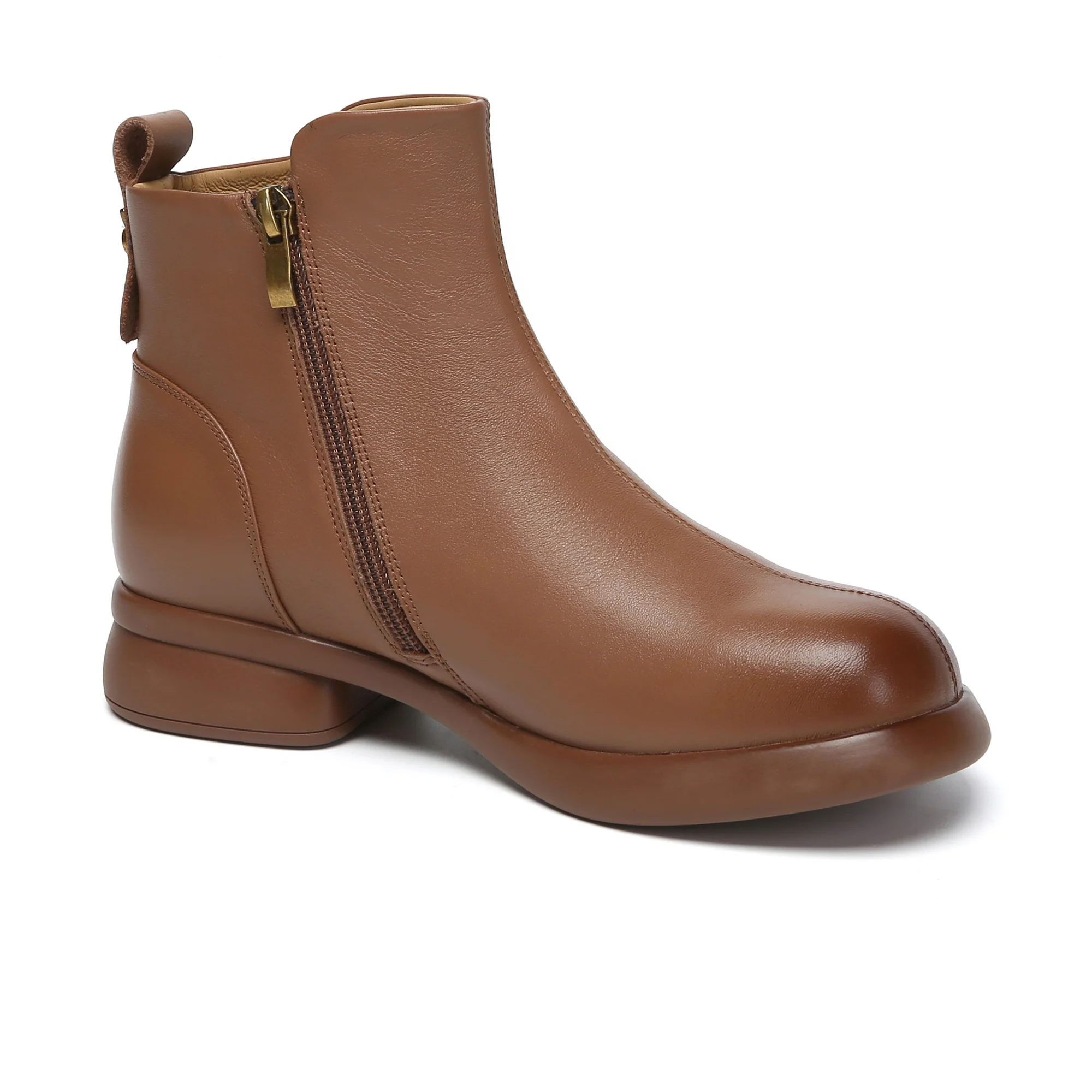 Caroline Leather Zip Ankle Boots - Image 3