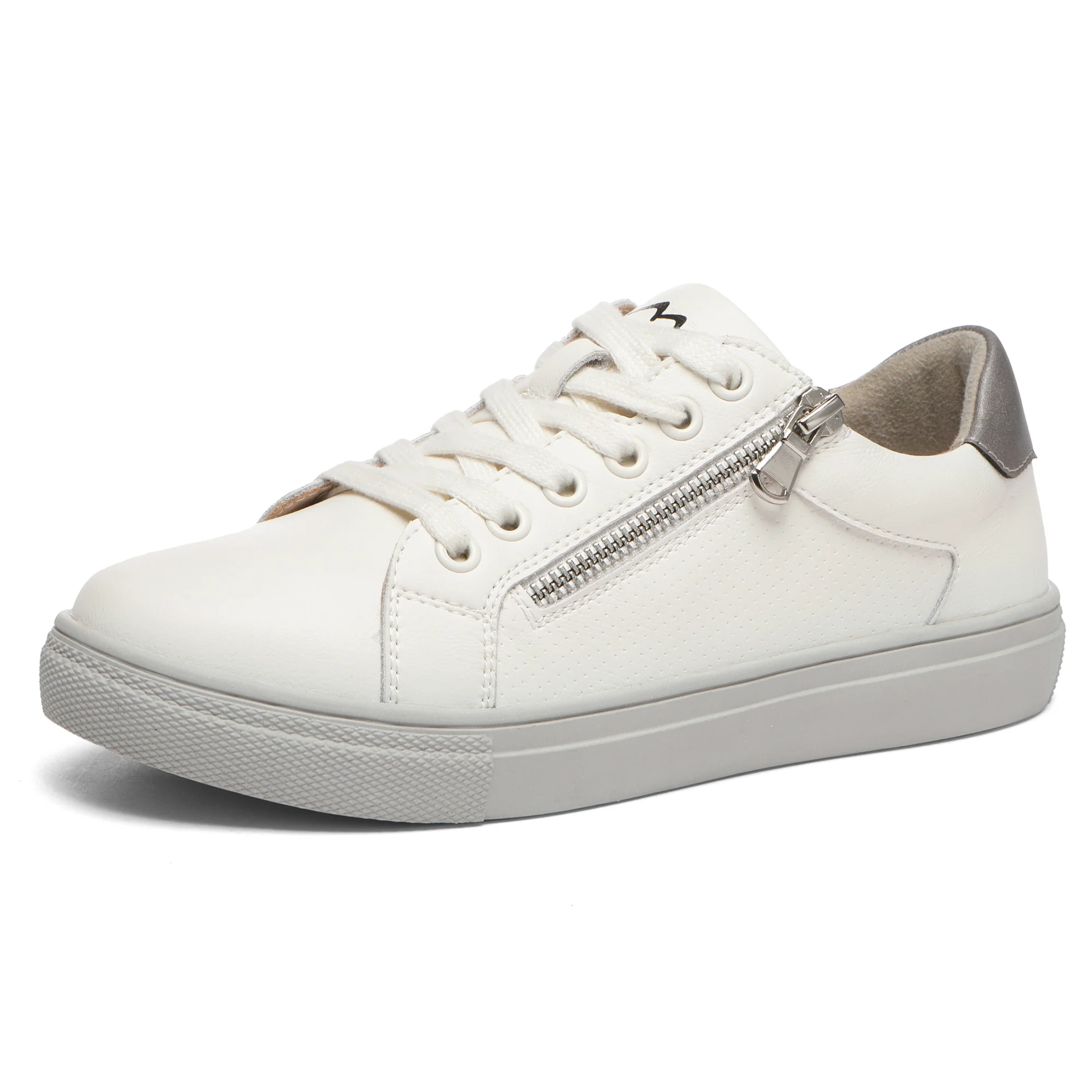 Chloe White Leather Sneakers - Image 3