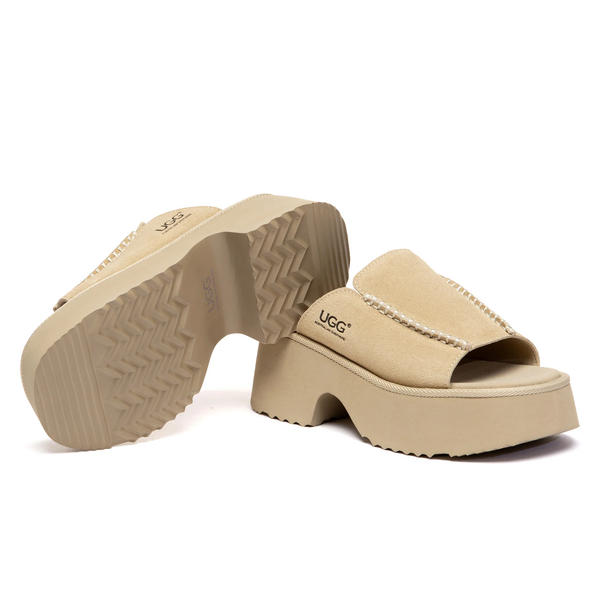 Chunky Heel Platform UGG Slippers - Image 10