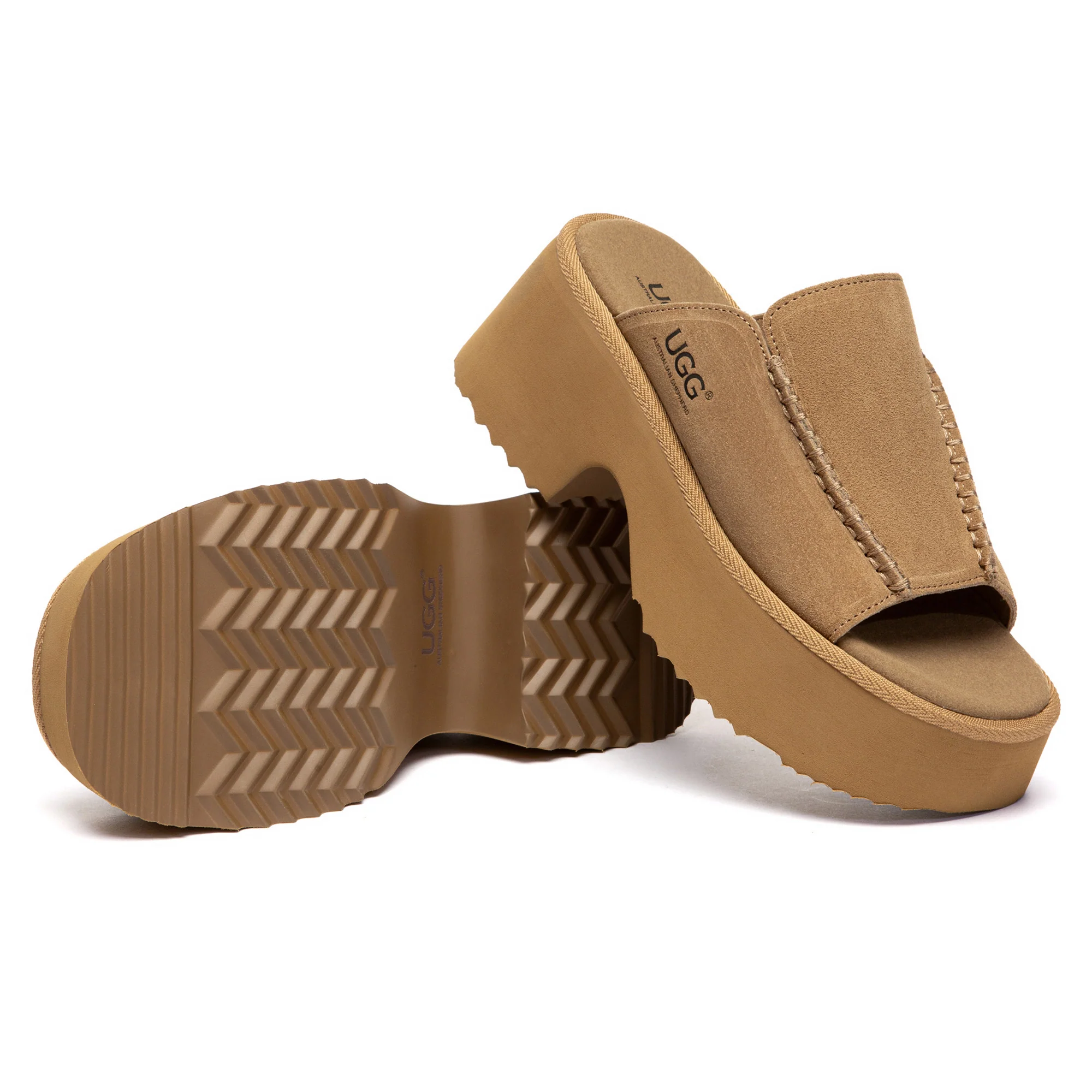 Chunky Heel Platform UGG Slippers - Image 5