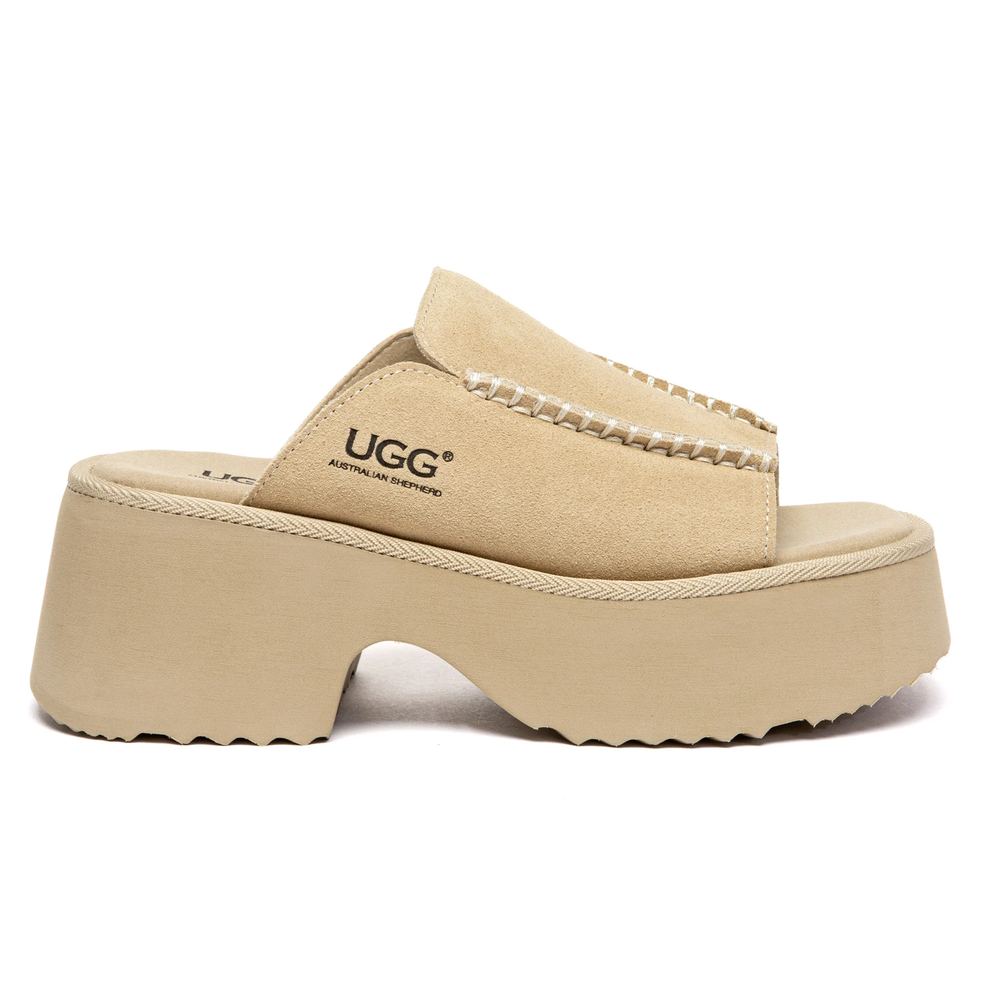 Chunky Heel Platform UGG Slippers - Image 6