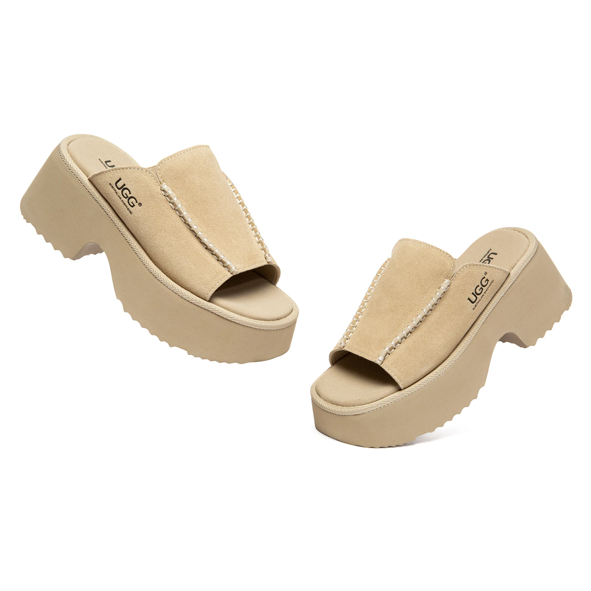 Chunky Heel Platform UGG Slippers - Image 9