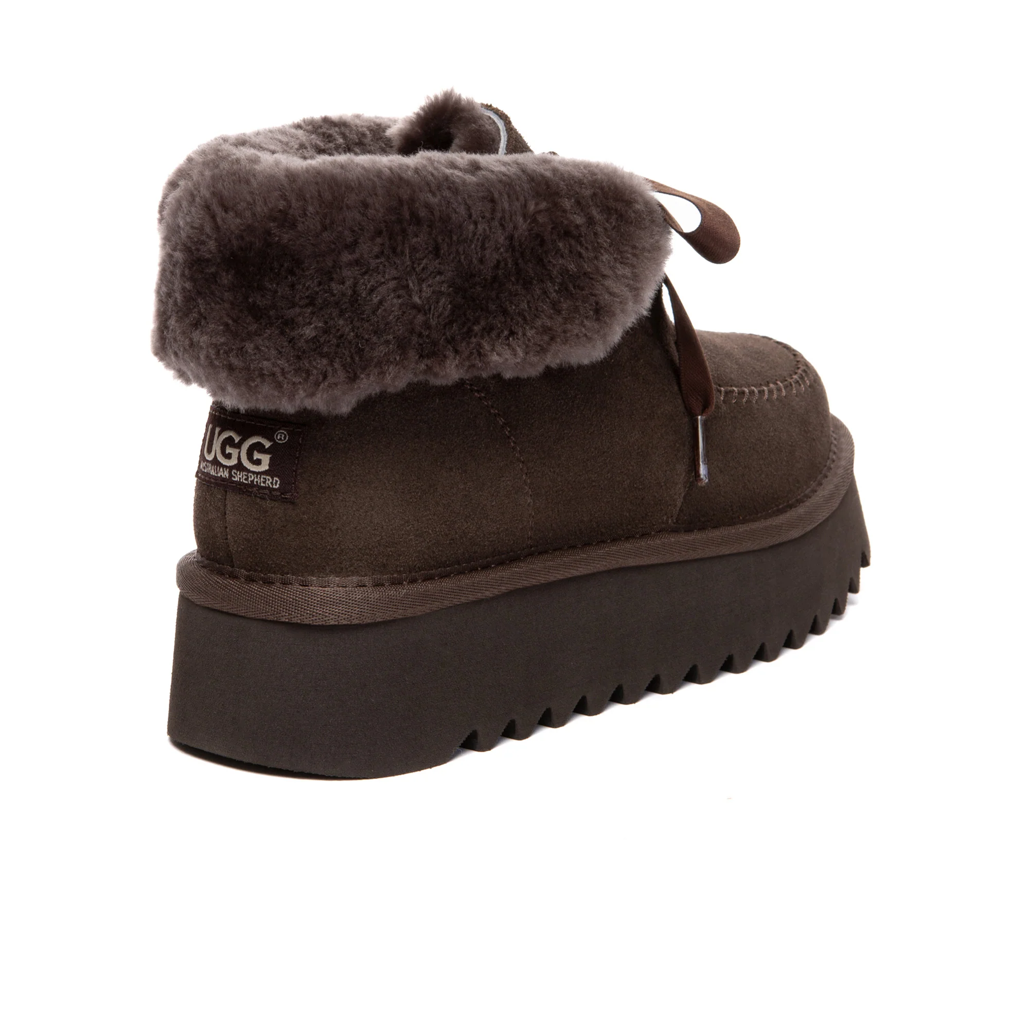 Cosy Lace Up Bow Platform UGG Boots - Image 7