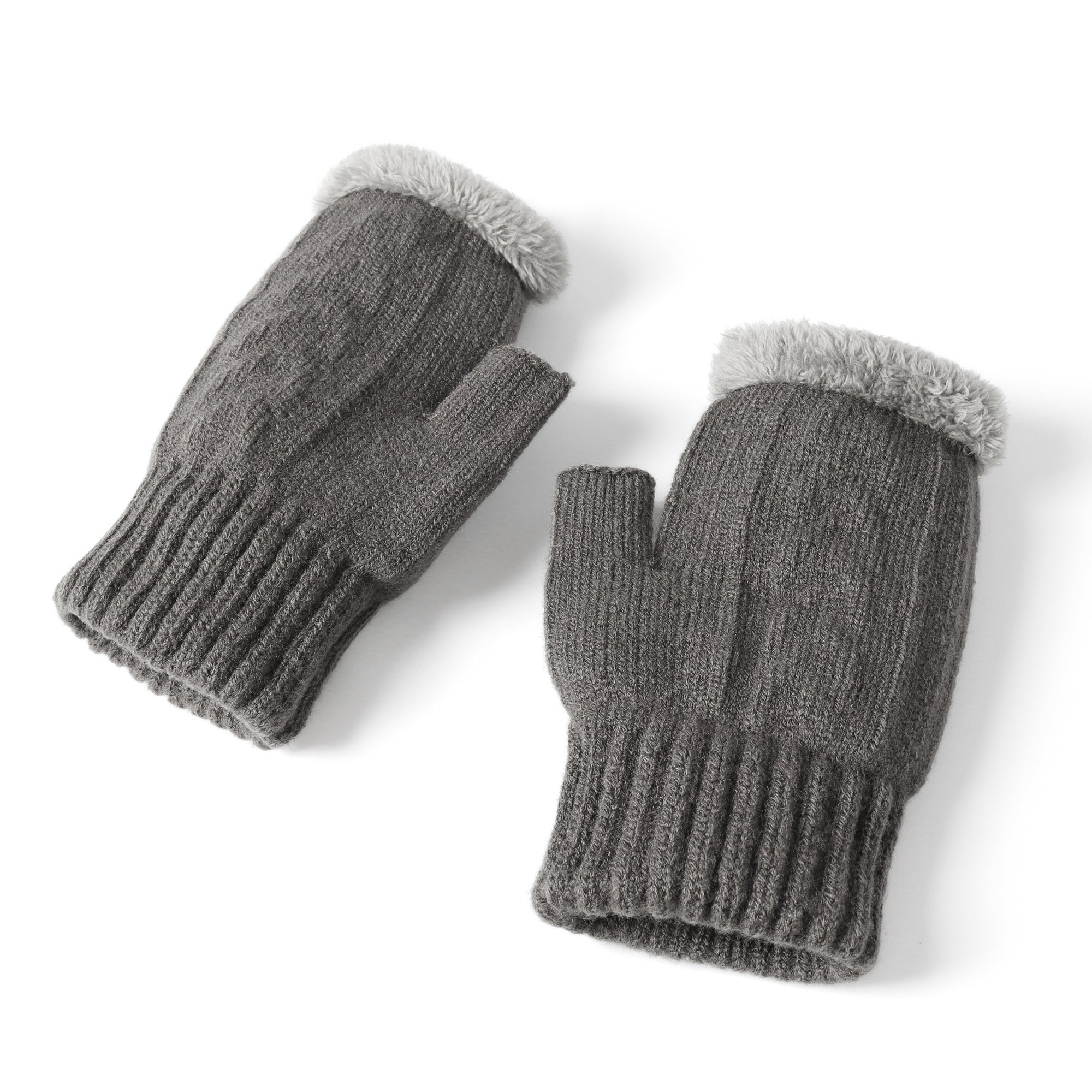 Fingerless Ultra Plush Knit Gloves - Image 10