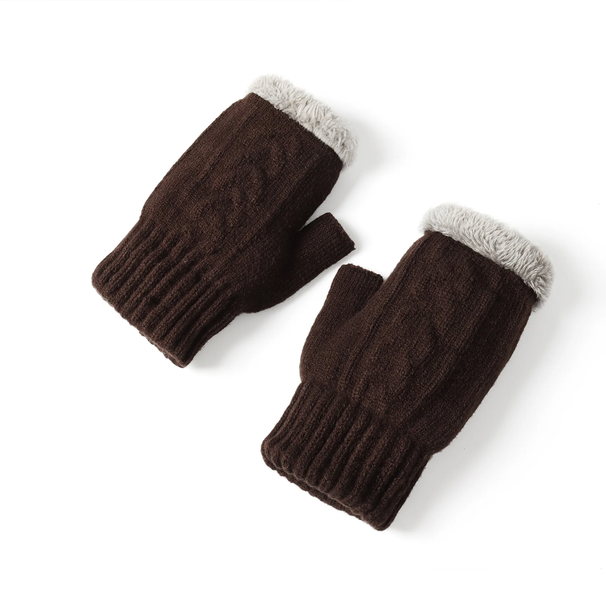 Fingerless Ultra Plush Knit Gloves - Image 14