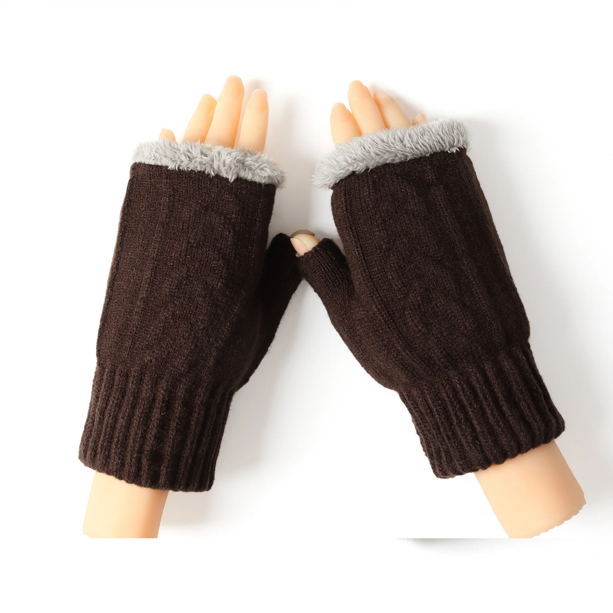 Fingerless Ultra Plush Knit Gloves - Image 16