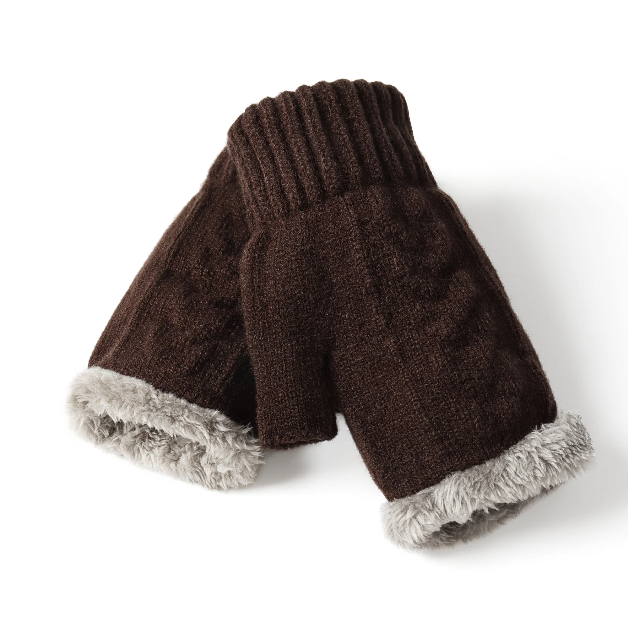 Fingerless Ultra Plush Knit Gloves - Image 17