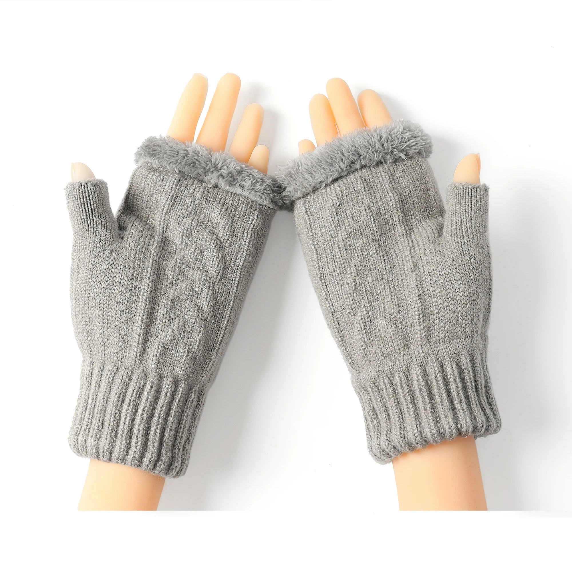 Fingerless Ultra Plush Knit Gloves - Image 21