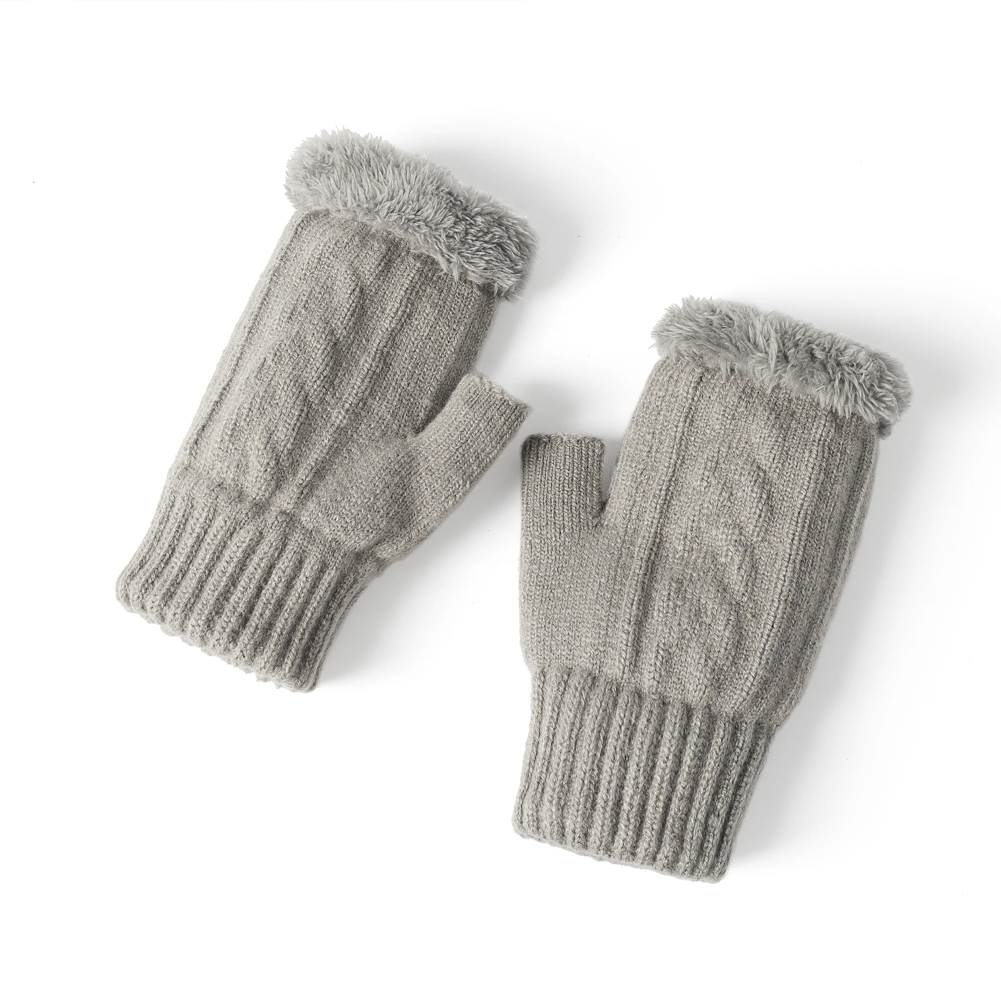 Fingerless Ultra Plush Knit Gloves - Image 22