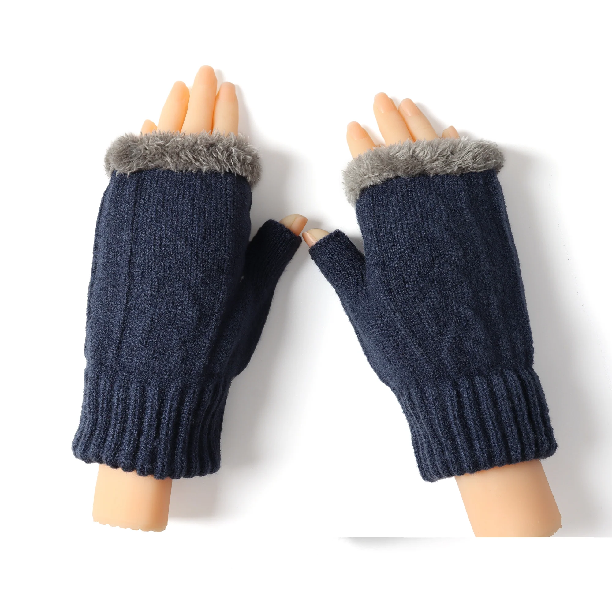 Fingerless Ultra Plush Knit Gloves - Image 26