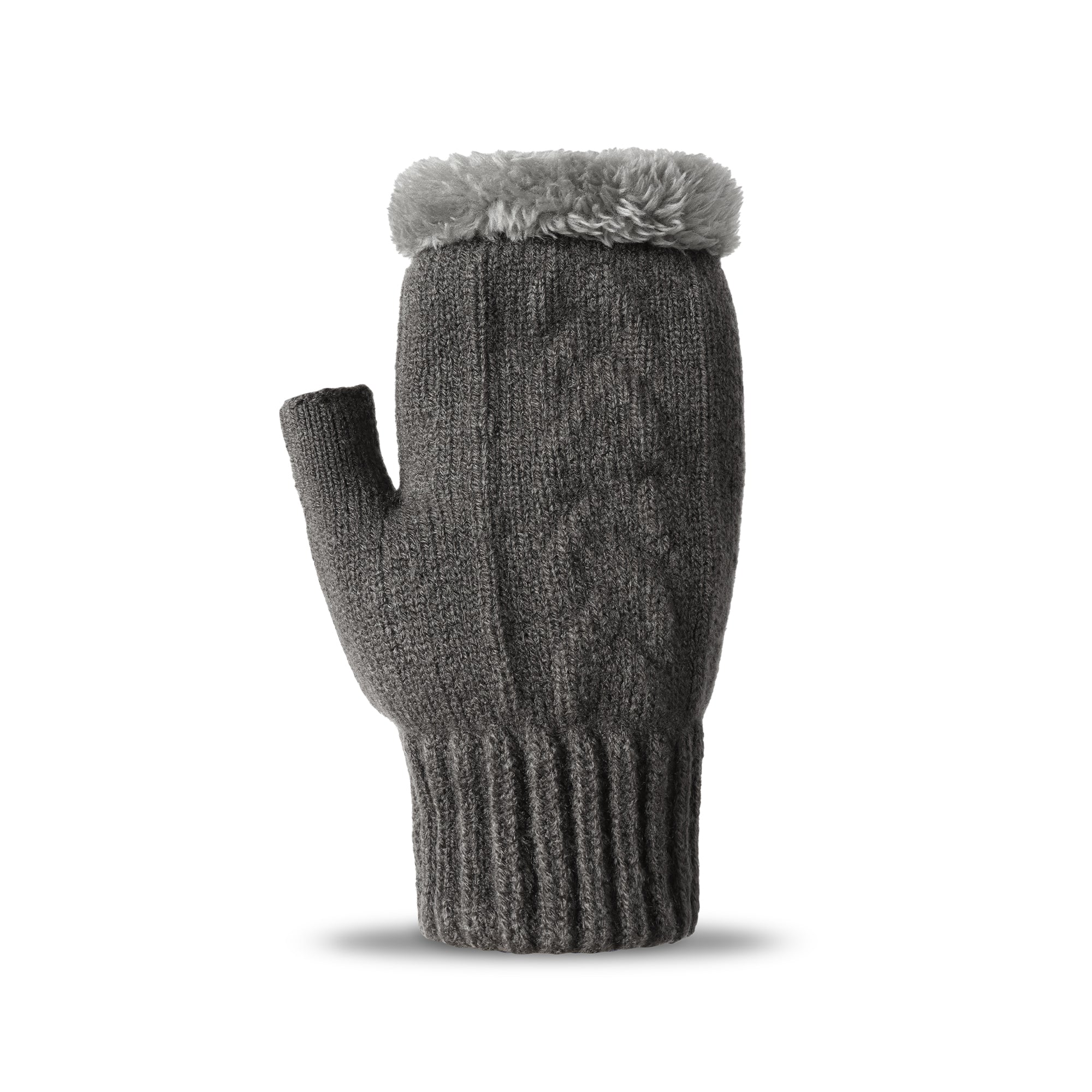 Fingerless Ultra Plush Knit Gloves - Image 7