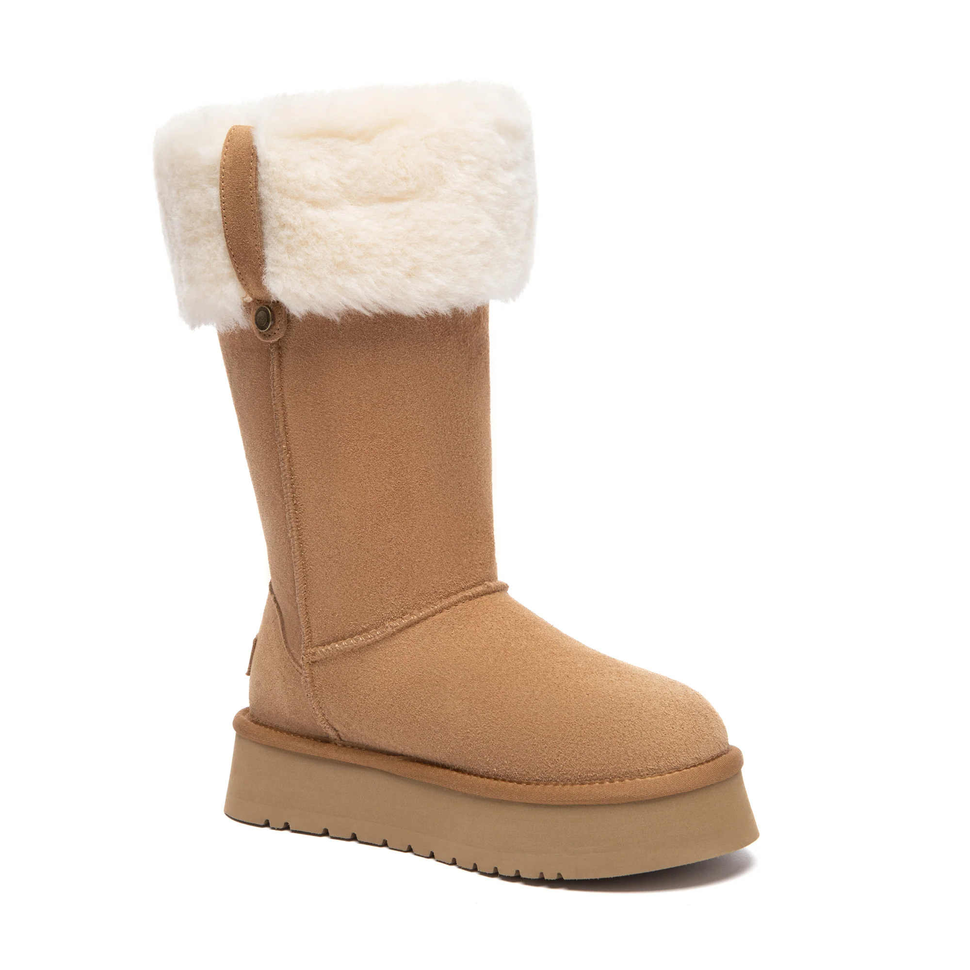 Fluffy Collar Platform Tall UGG Boots - Image 2