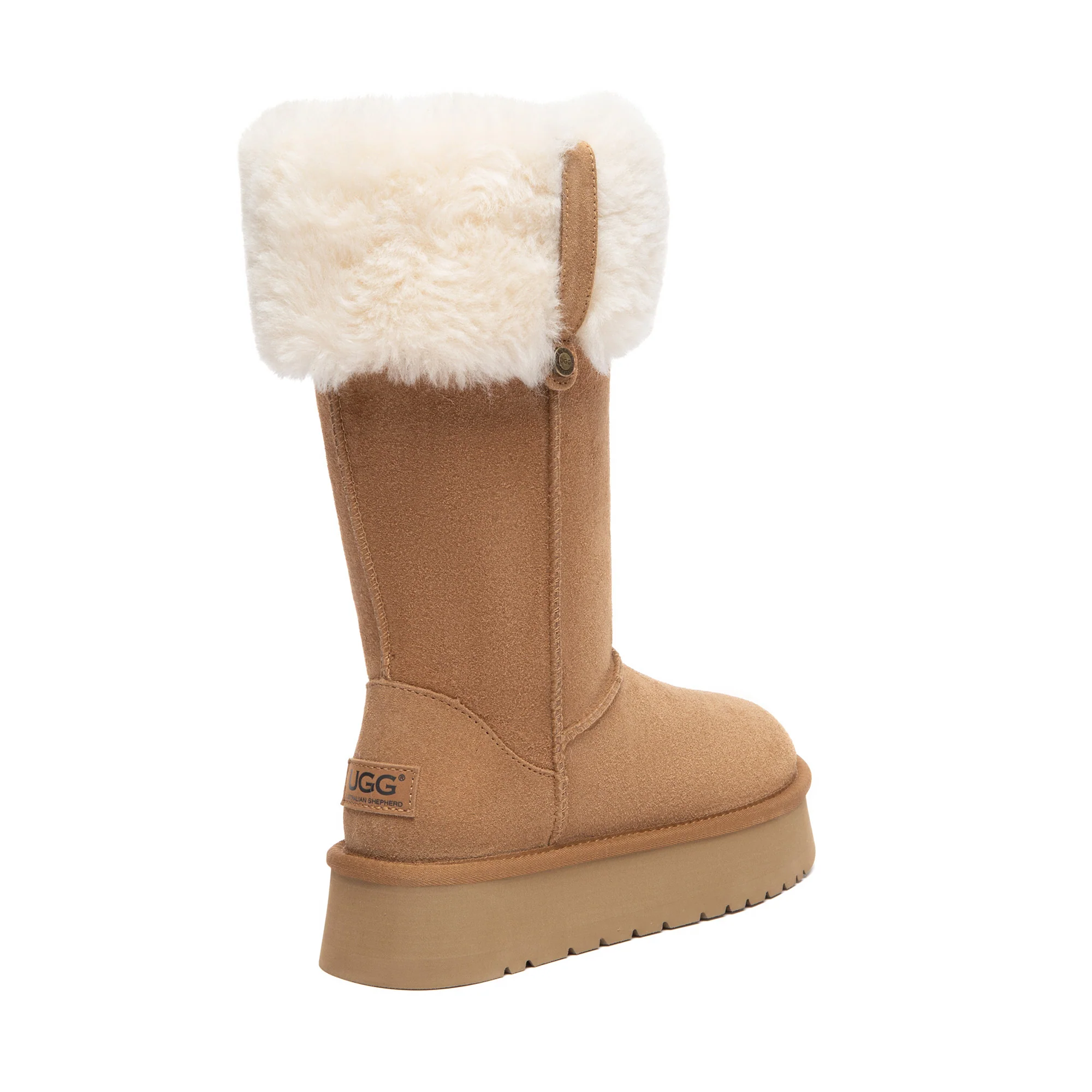 Fluffy Collar Platform Tall UGG Boots - Image 3