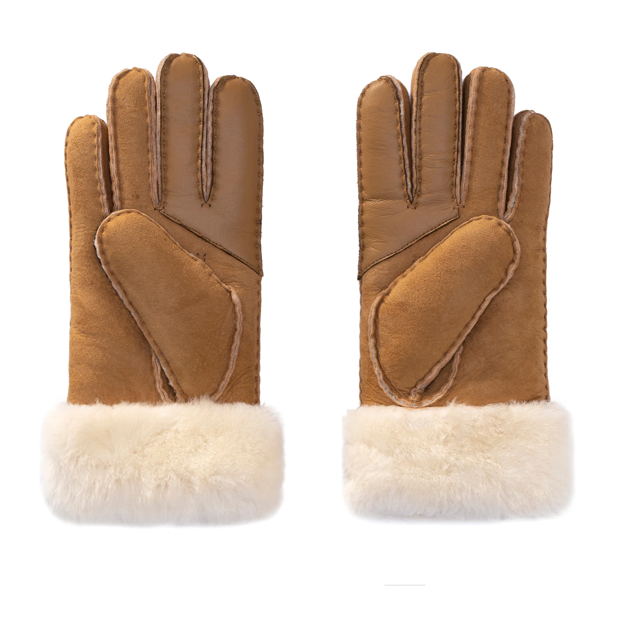 Fluffy Puffs Ladies Sheepskin Gloves - Image 3