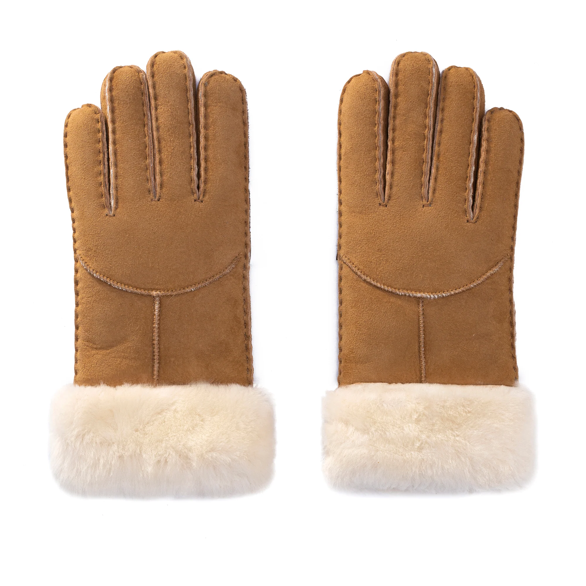 Fluffy Puffs Ladies Sheepskin Gloves - Image 4