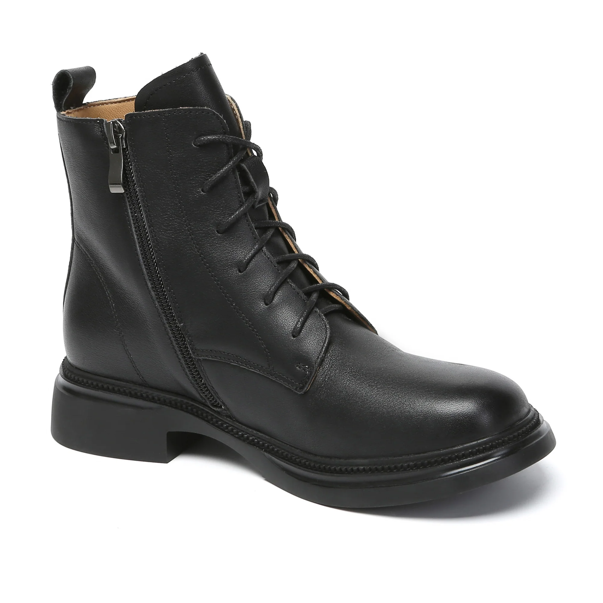 Gabriela Lace-Up Leather Ankle Boots - Image 3