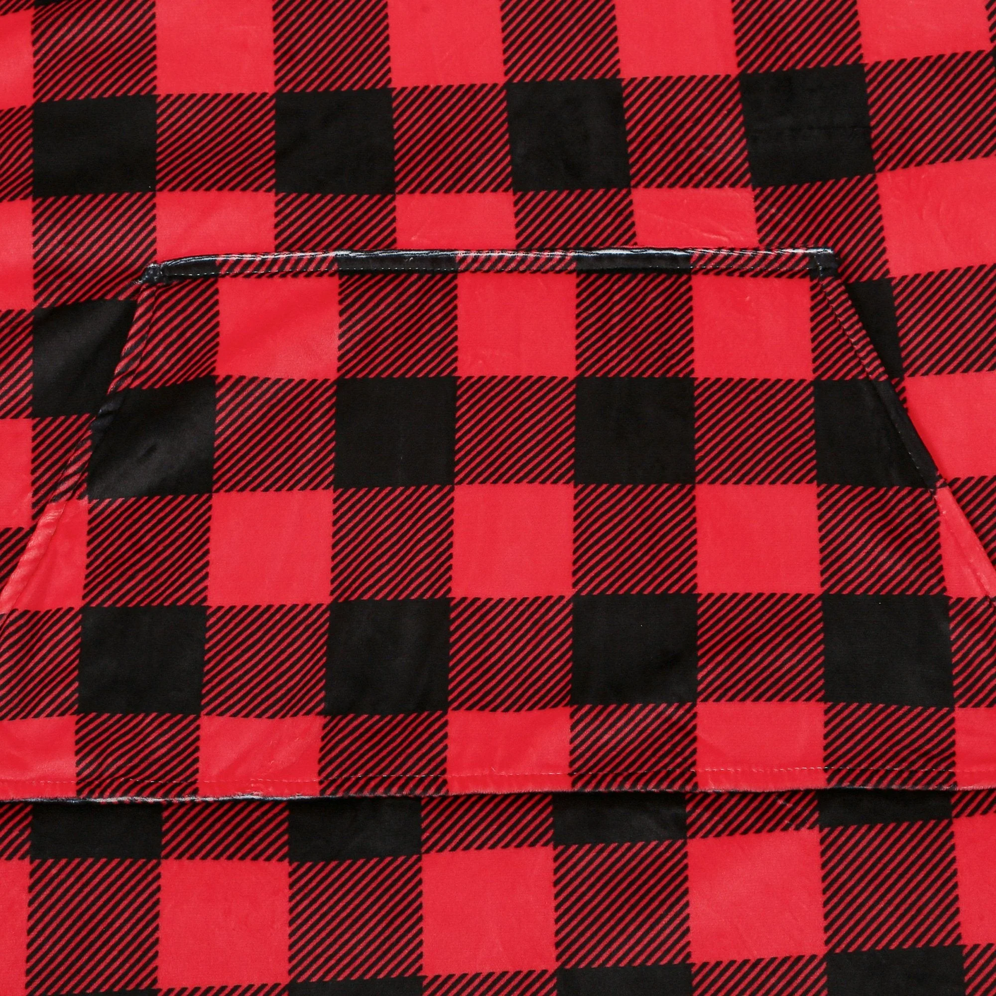 Hoodie Blanket Adult Red Check - Image 4