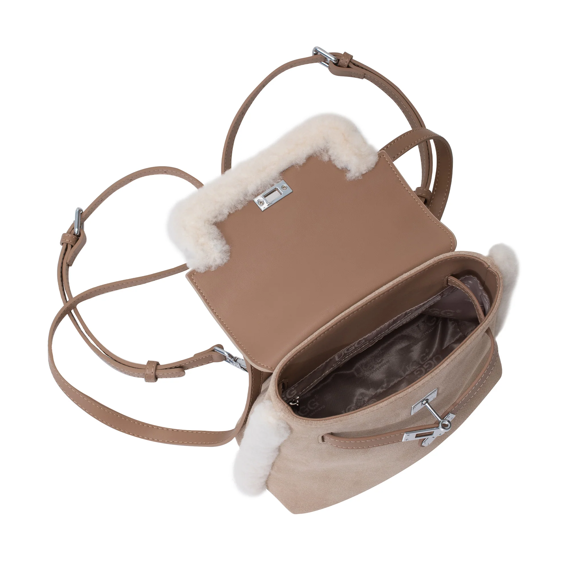 Kenny Fluffy Adjustable Strap UGG Backpack - Image 3