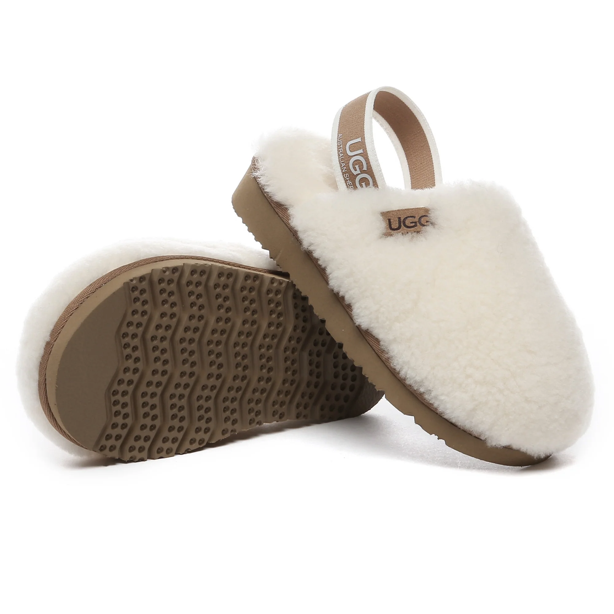 Kids Fluffy Slingback UGG Slippers - Image 10
