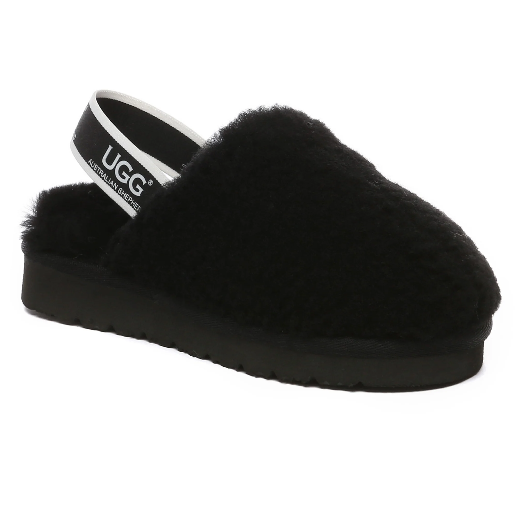 Kids Fluffy Slingback UGG Slippers - Image 3
